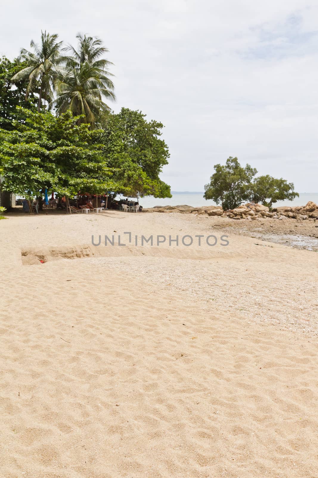 Beaches, rocky areas. The sea east of Thailand.