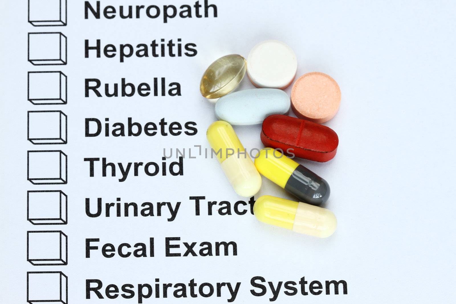 Disease with drugs prescription by sacatani