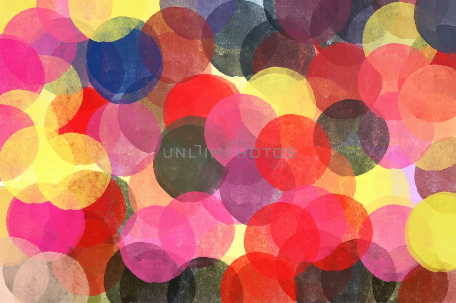Circles pattern illustration. Brush paint impressionist abstract background.