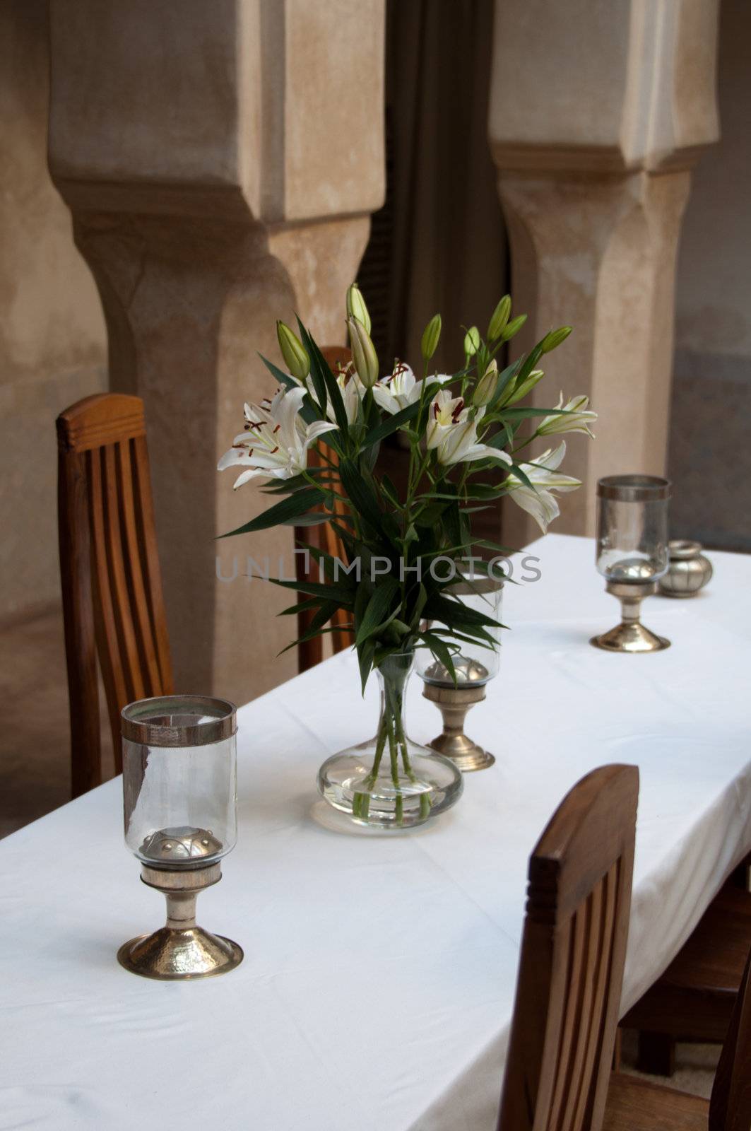 Stylish Table in a beautiful environment in a morrocan restaurant