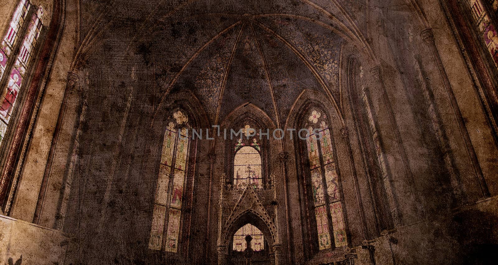 old retro church background in gothic style