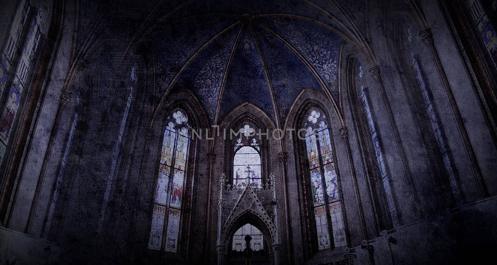 old retro church background in gothic style