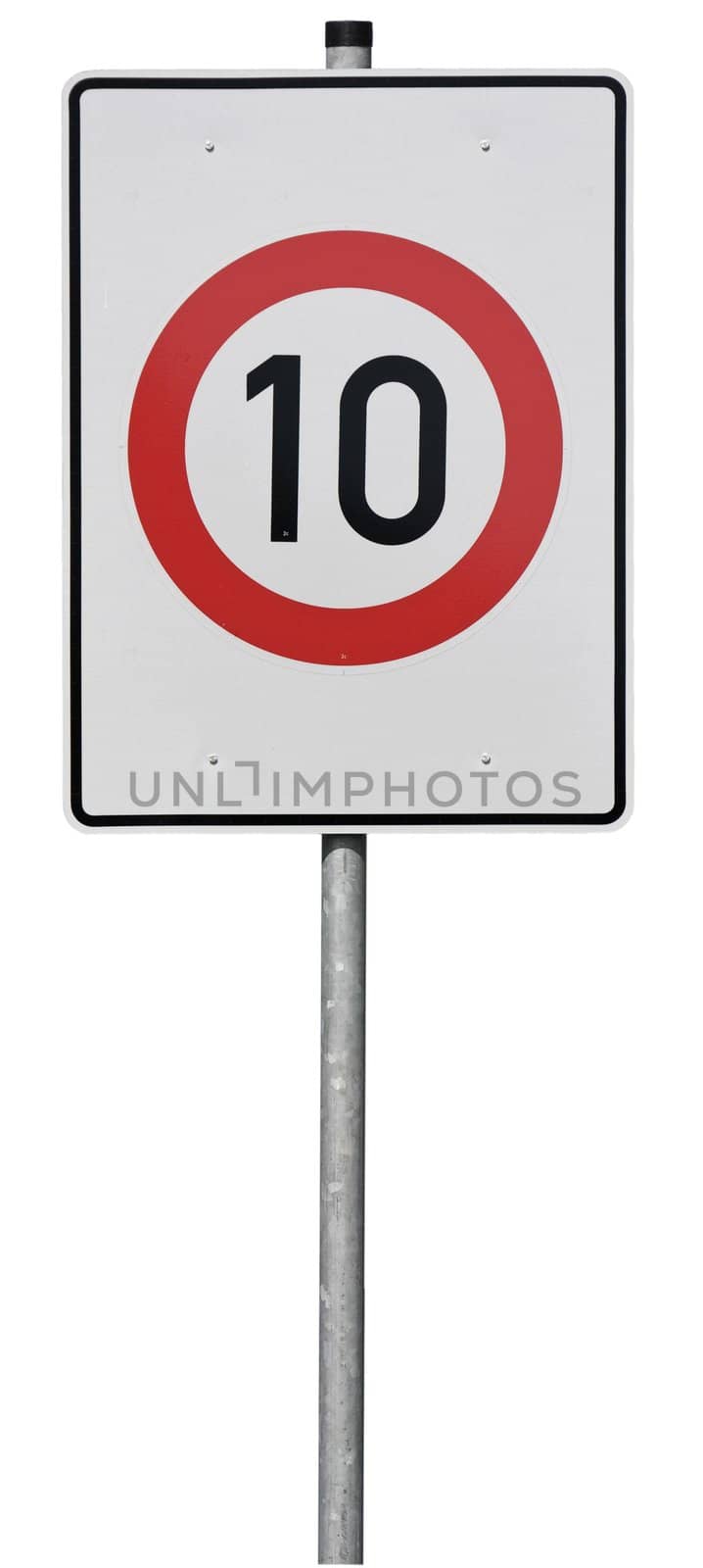 Sign with speed limit (10km)