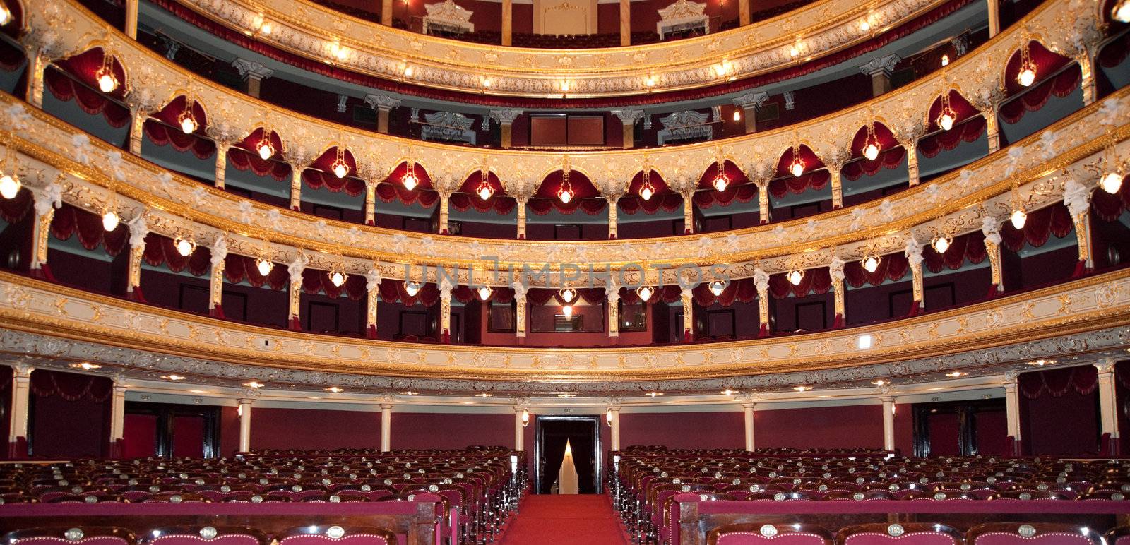 Auditorium. An interior of opera theatre. Odessa, Ukraine