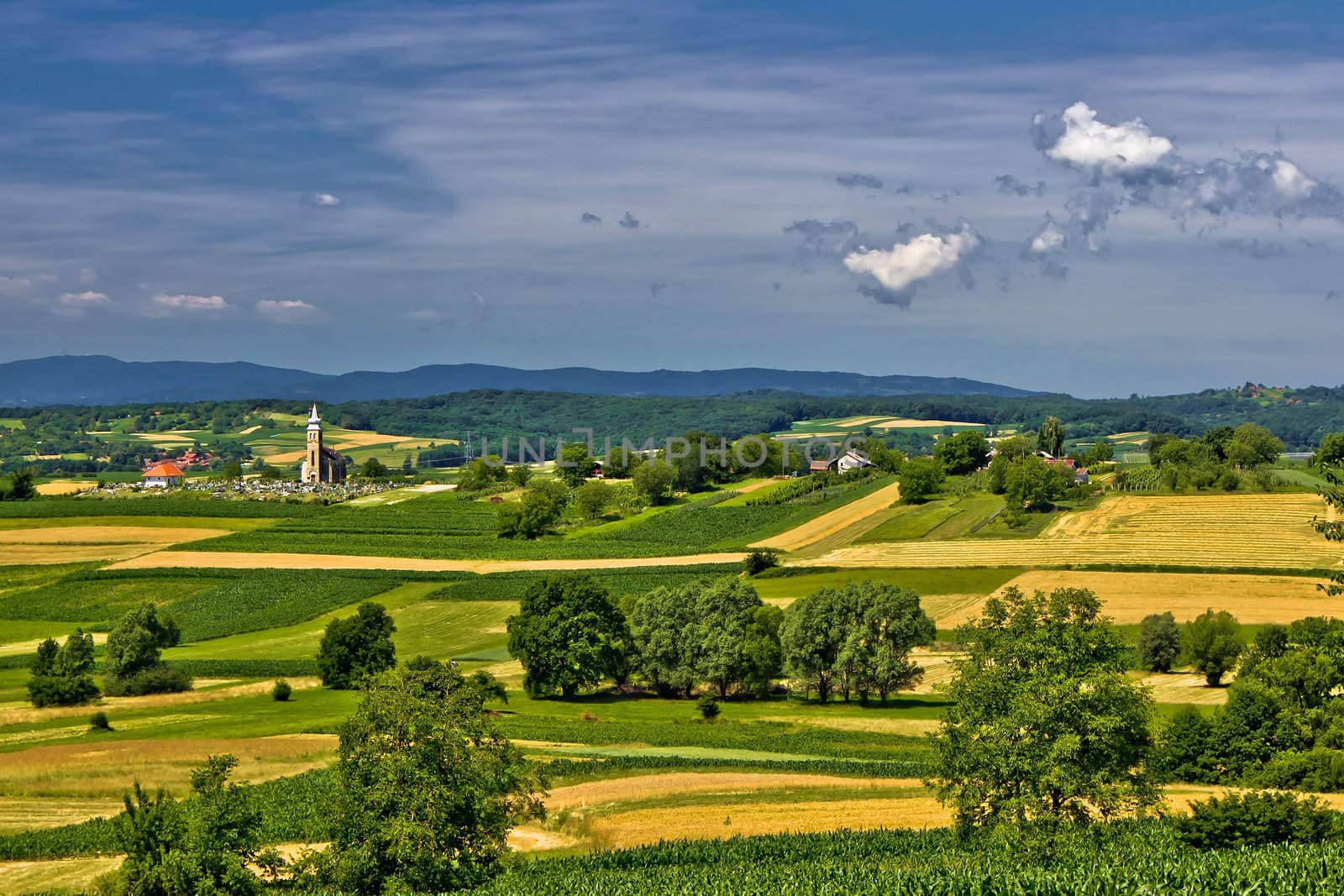 Church on the beautiful hill in springtime, Erdovec village, croatia