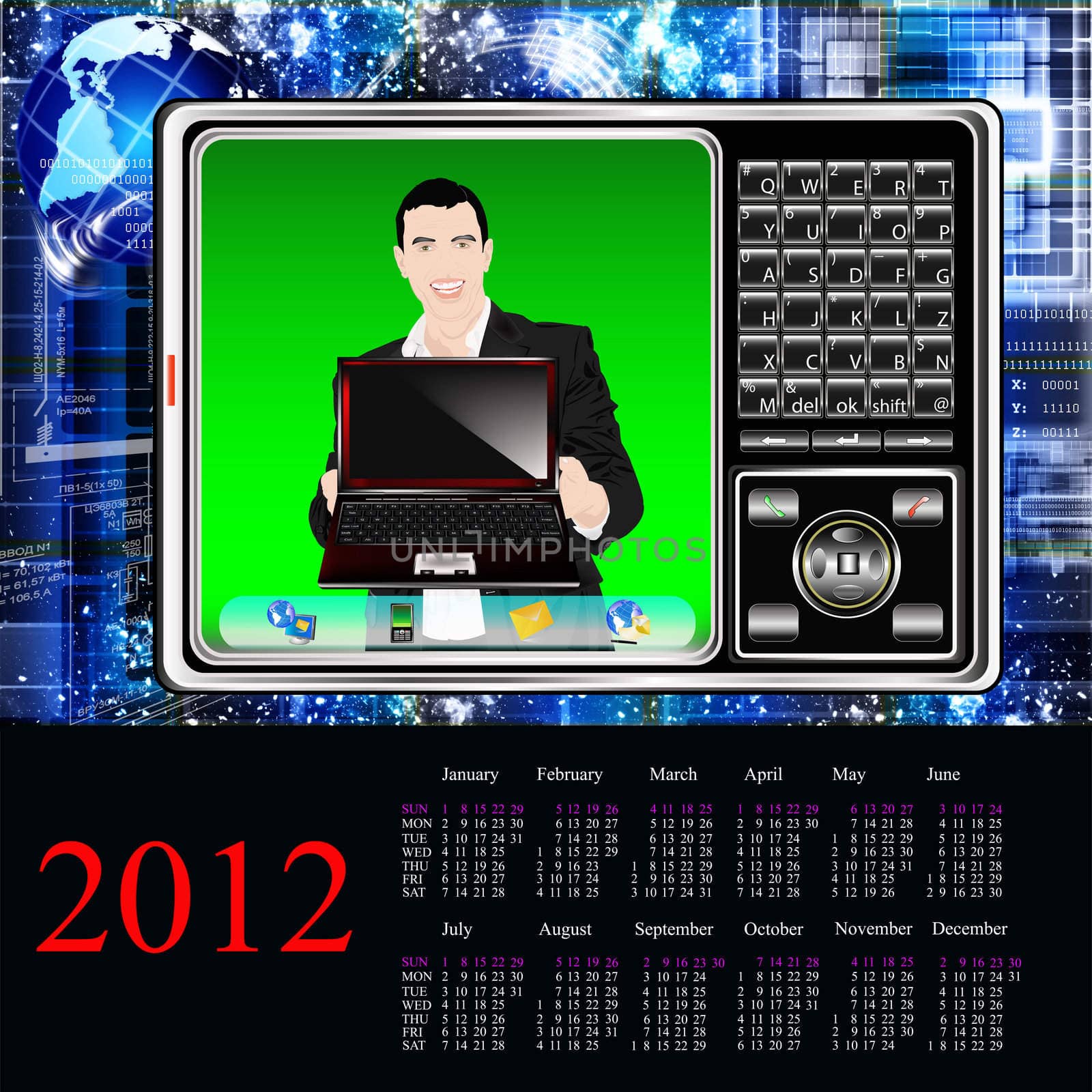 Creation of hi-tech models of phones.2012 Calendar by sergey150770SV