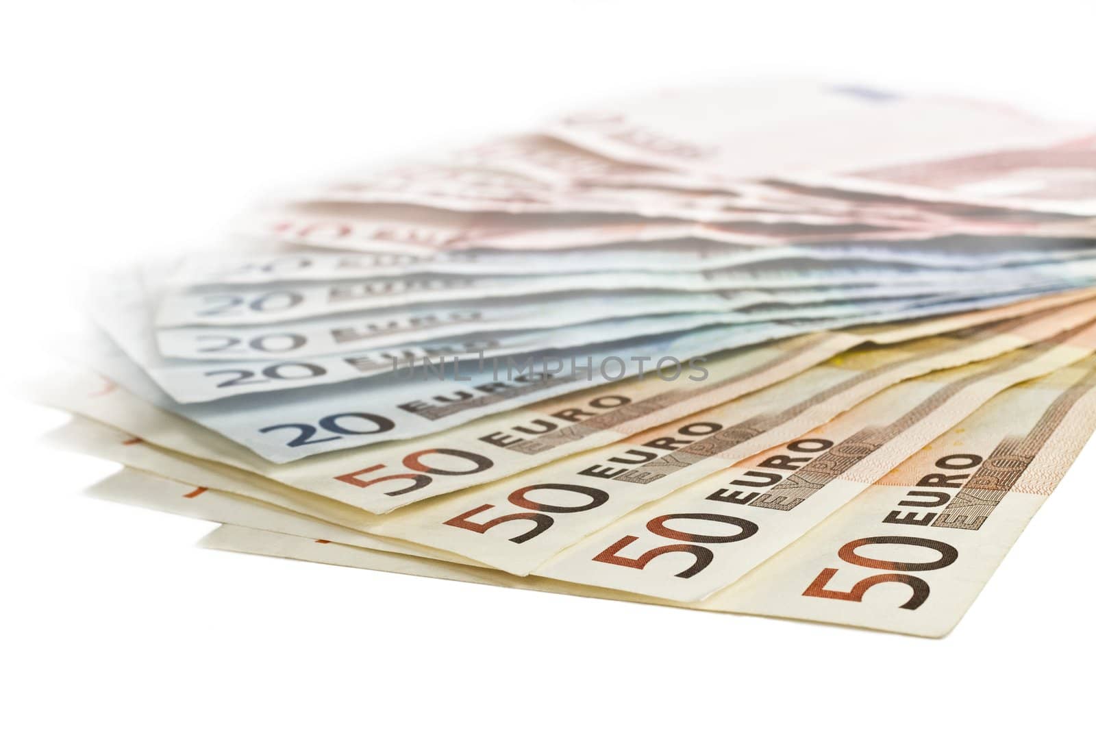 euro bills in close up shot