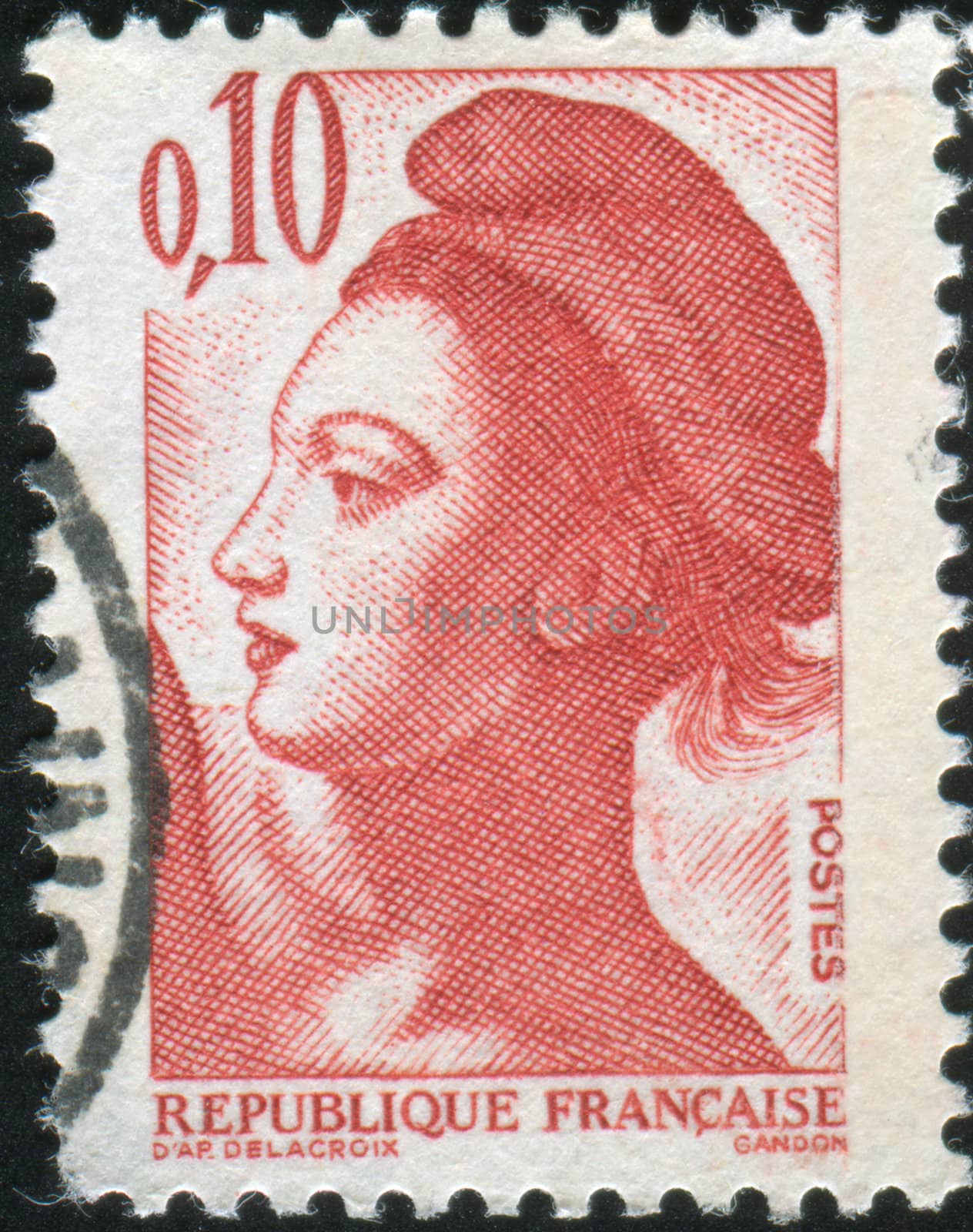 FRANCE - CIRCA 1981: stamp printed by France, shows Liberty, after Delacroix, circa 1981