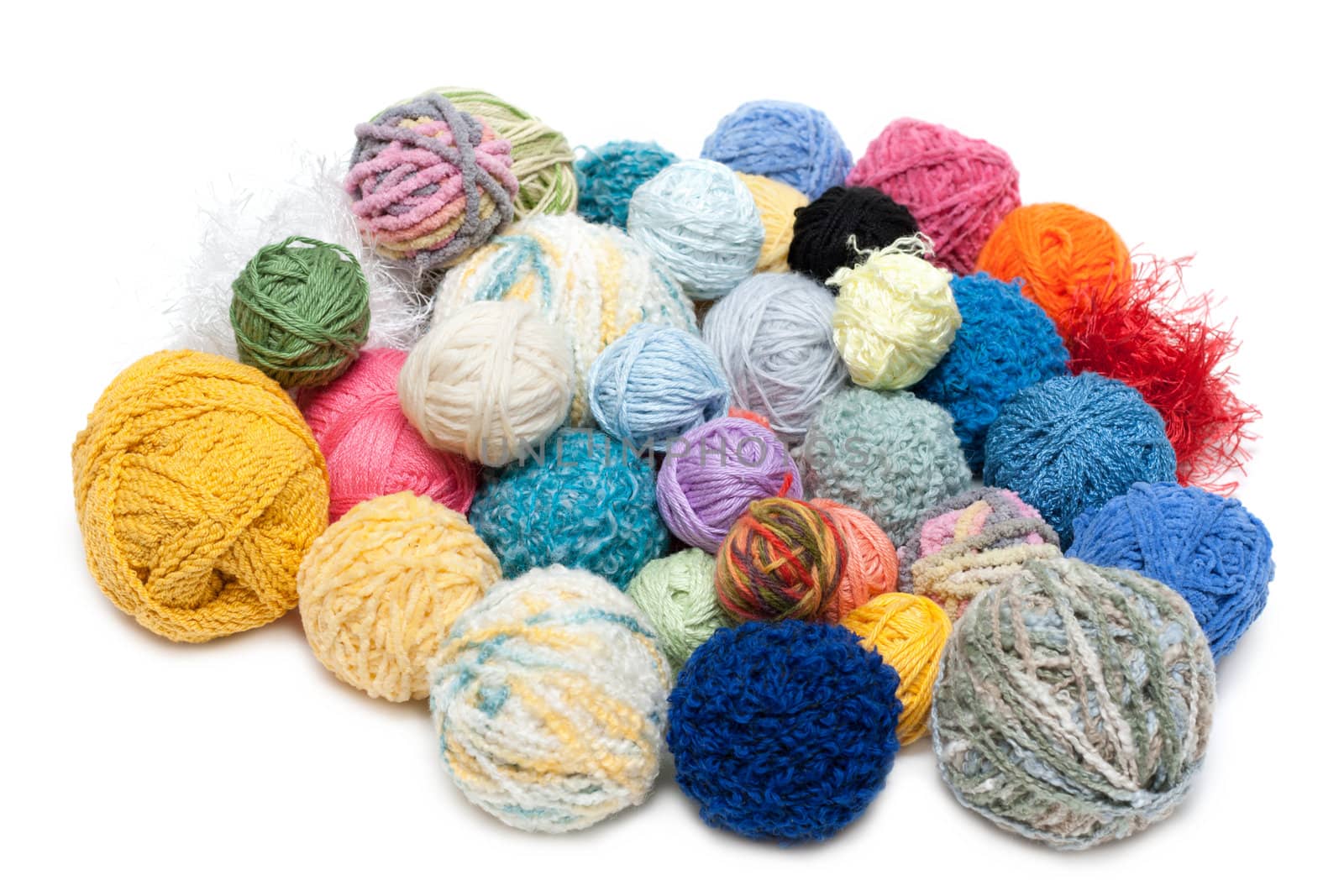 Ball of the threads on white background