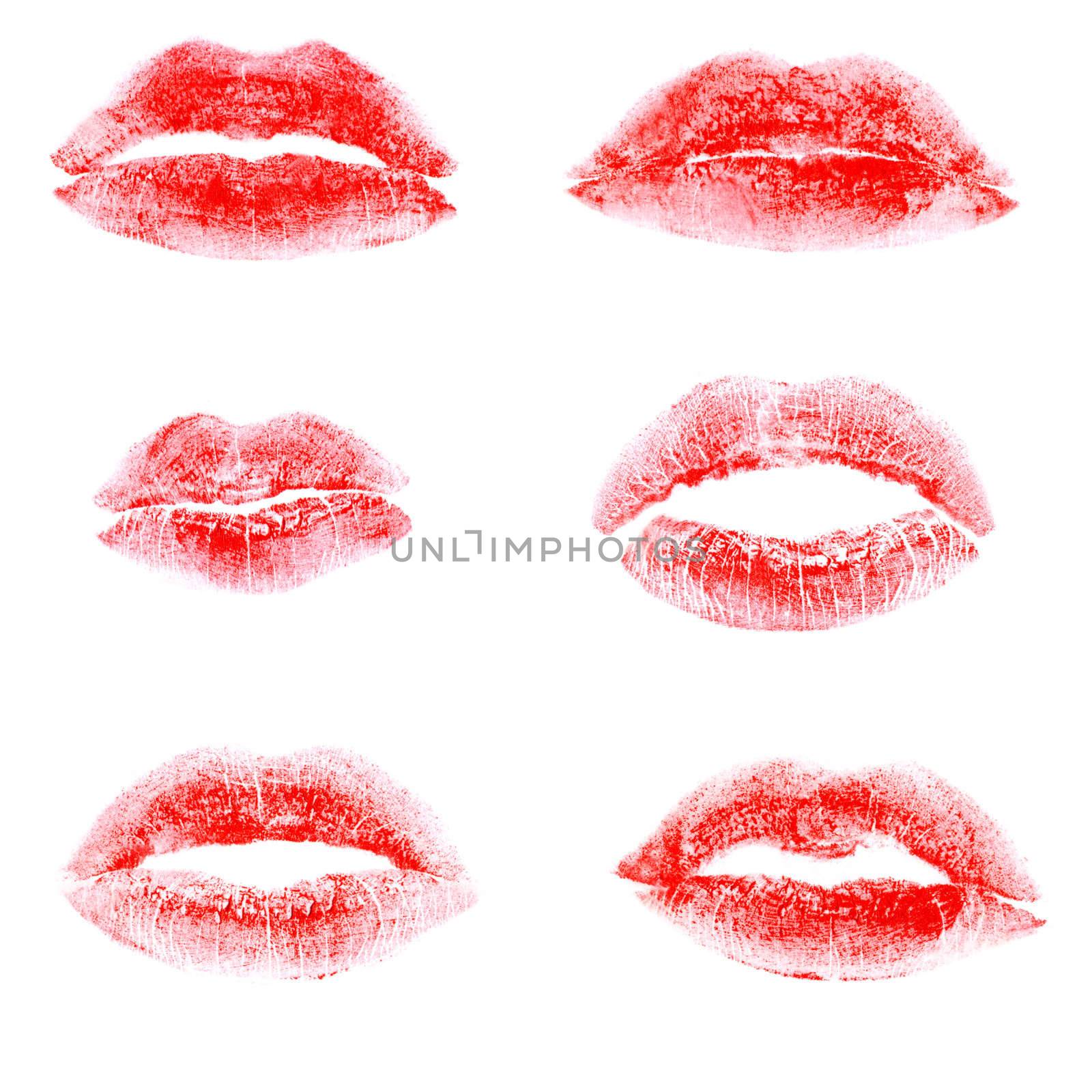 Print of lipstick. It is isolated on a white background