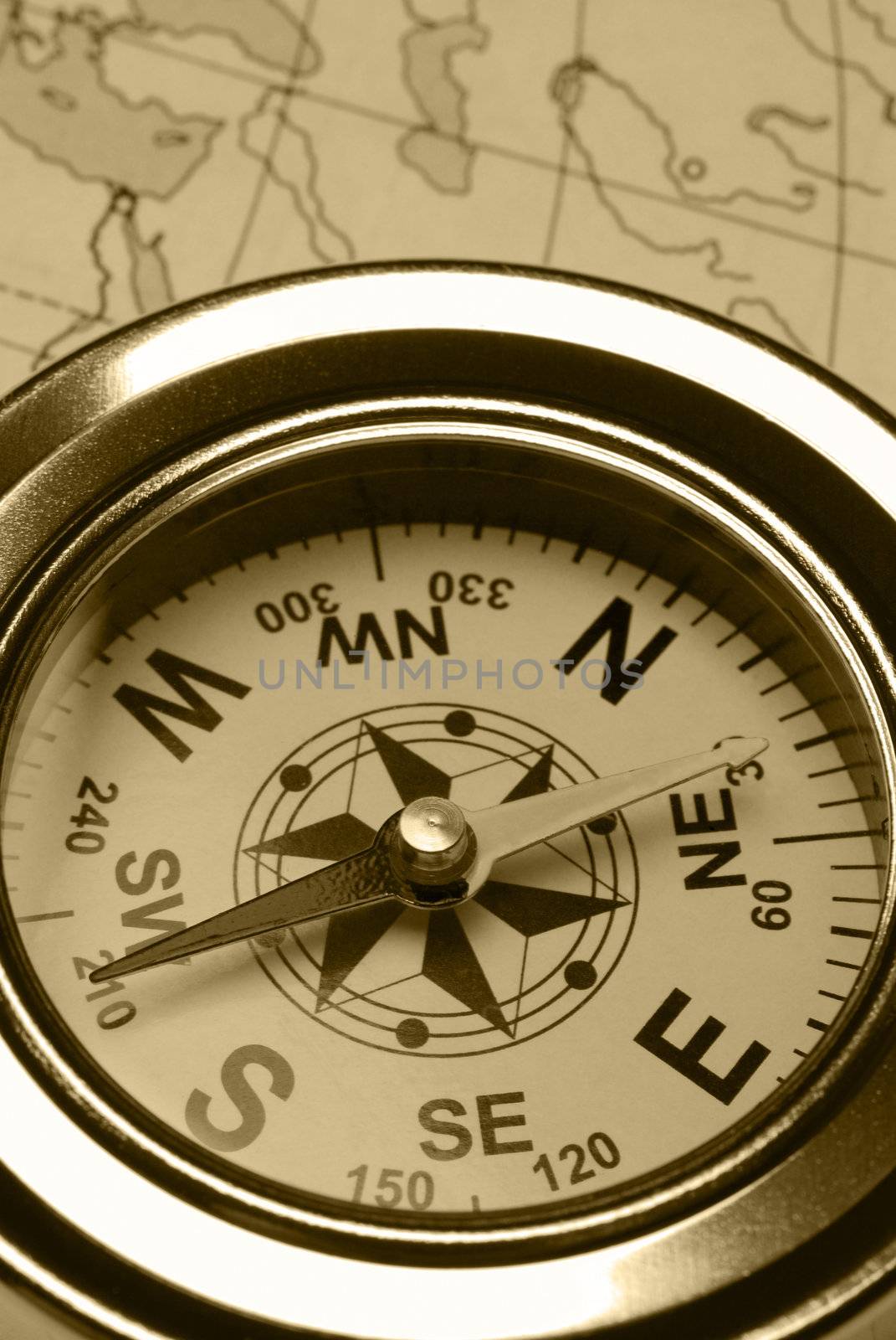 Compass and card. The device for the instruction of a direction and a card