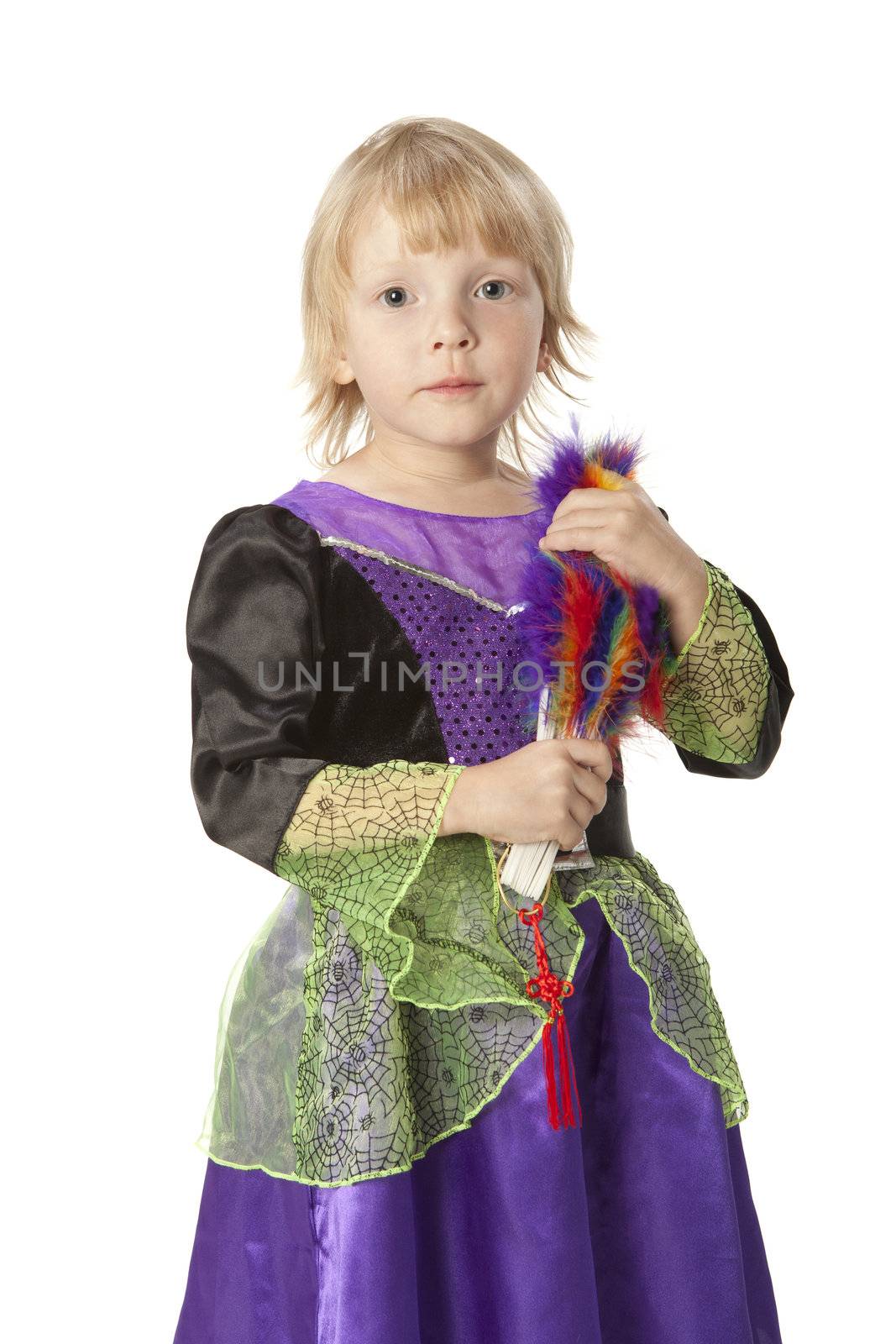 Little girl dressed like a pretty witch