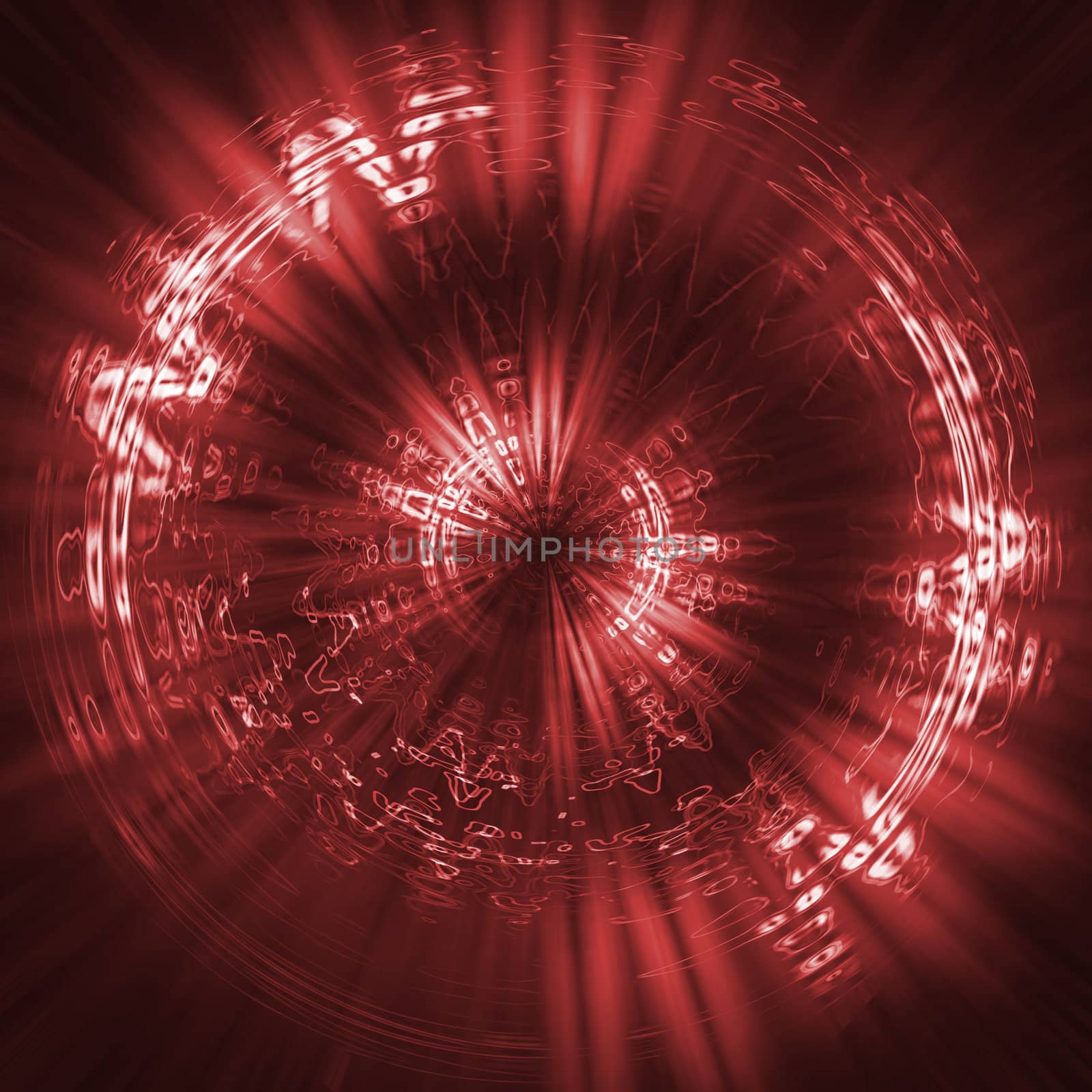 Futuristic background red. Elements of particles, lines, abstract figures and the dim lines of light