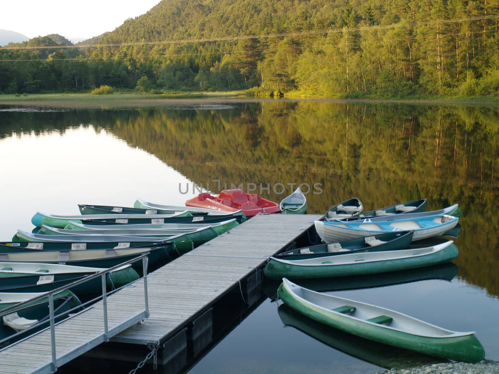 canoes on lake