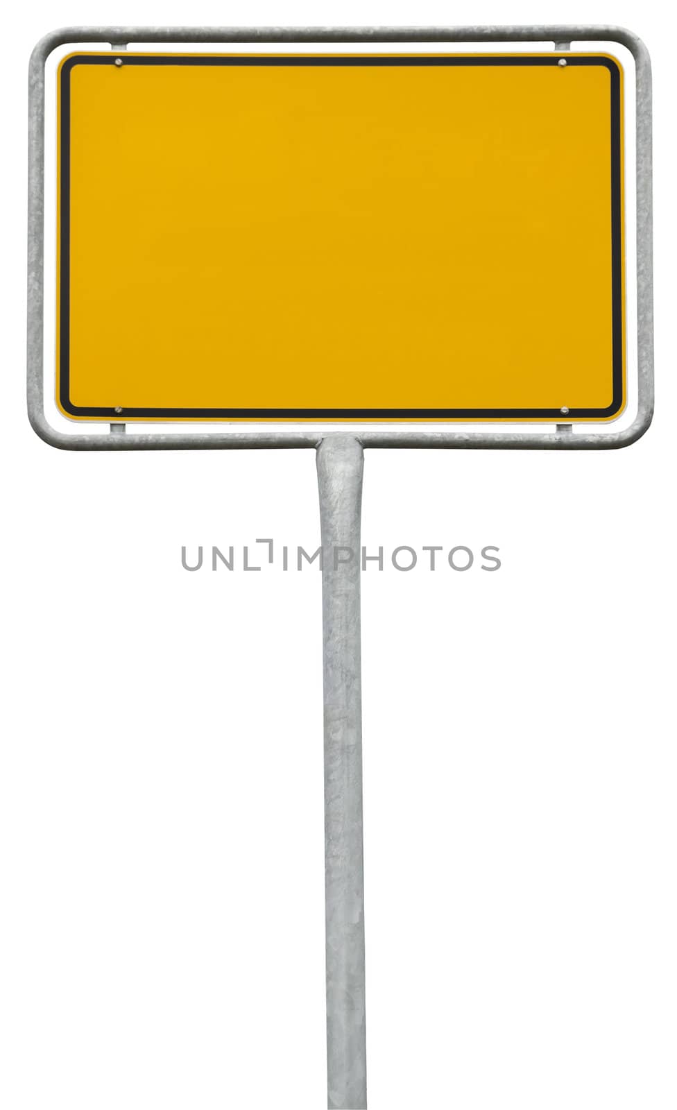 yellow blank sign (clipping path) isolated on white