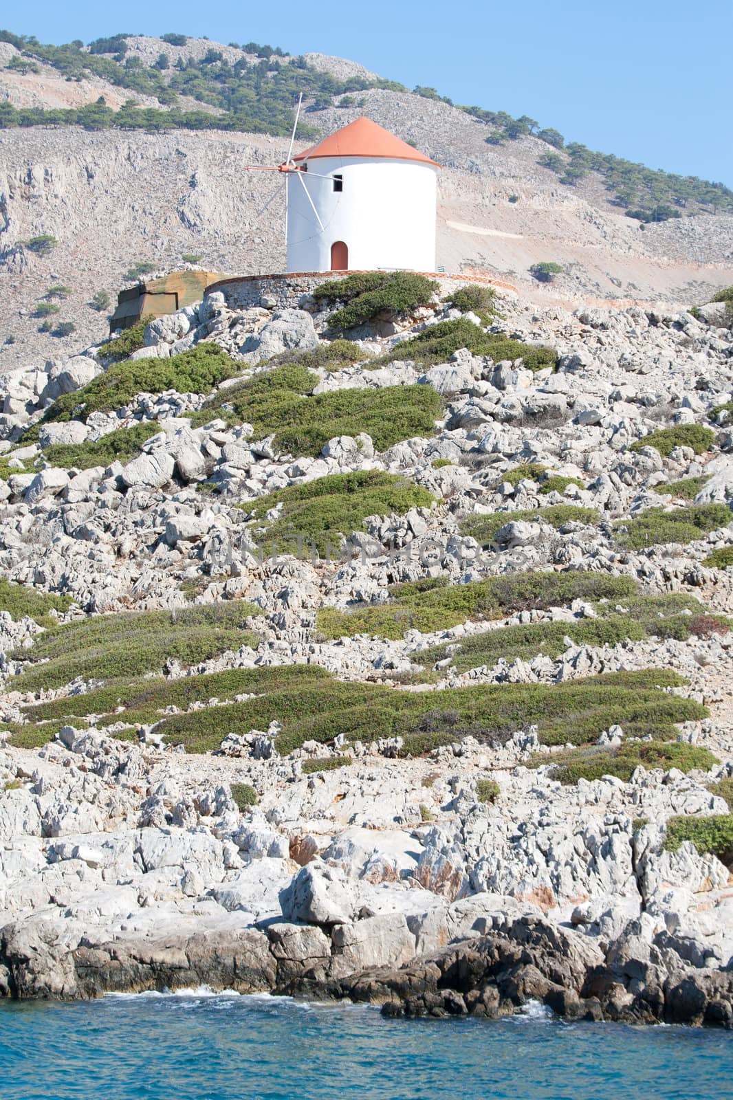 Windmill on Symi, a Greek Dodecanese Island by Brigida_Soriano