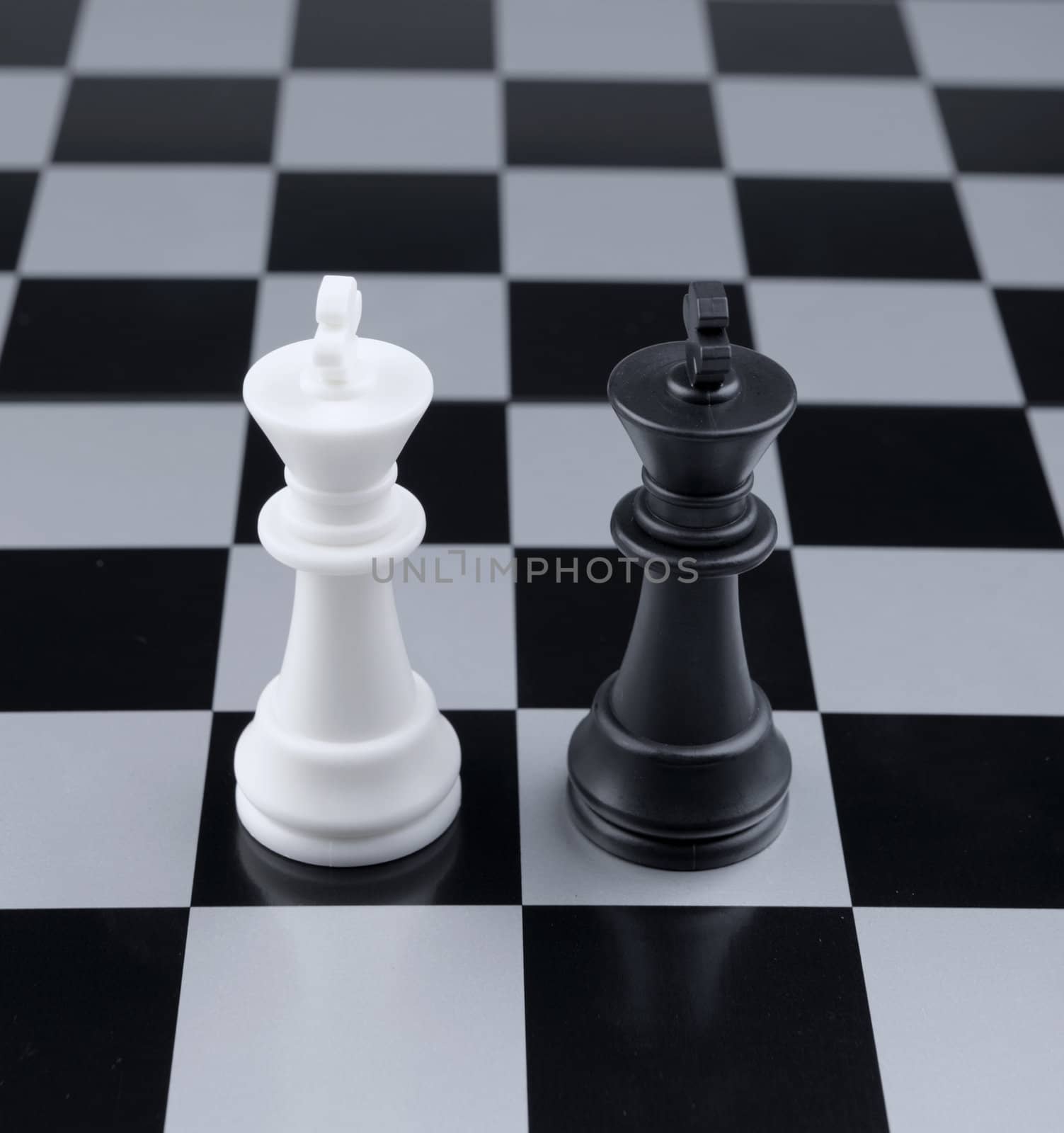 Opposition. Chessmen of competing kings, conceptual concept of competition