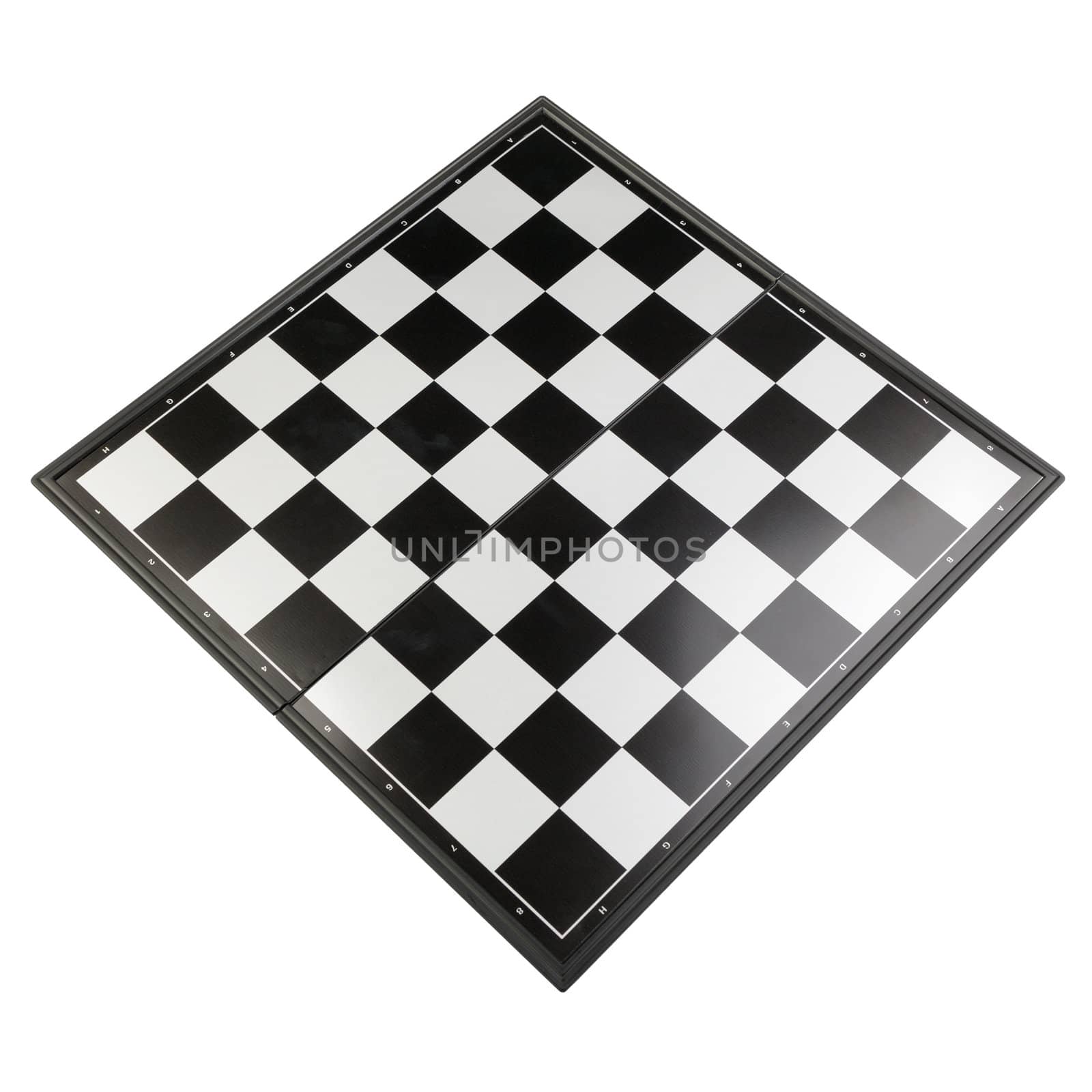 Chessboard view perspective. It is isolated on a white background