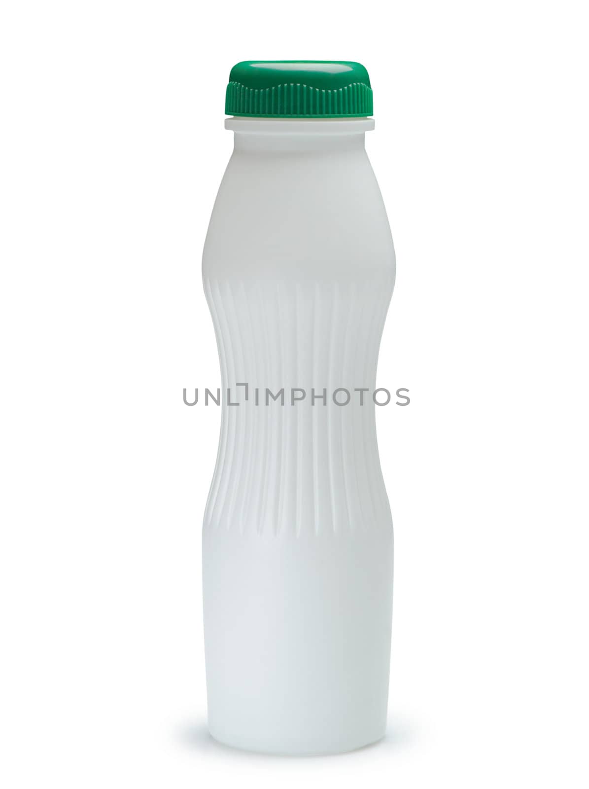 White plastic bottle. It is isolated on a white background