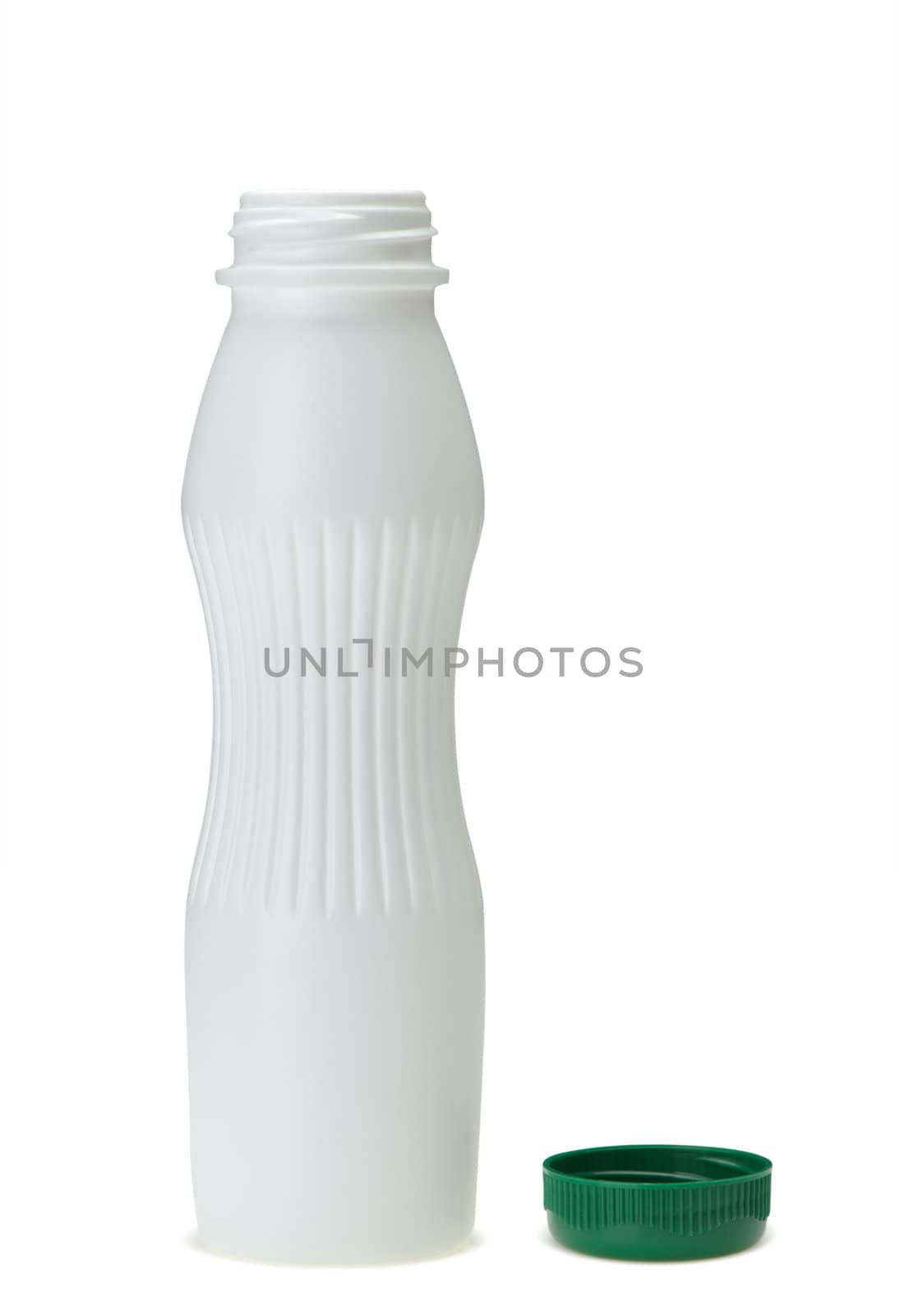 White plastic bottle. It is isolated on a white background