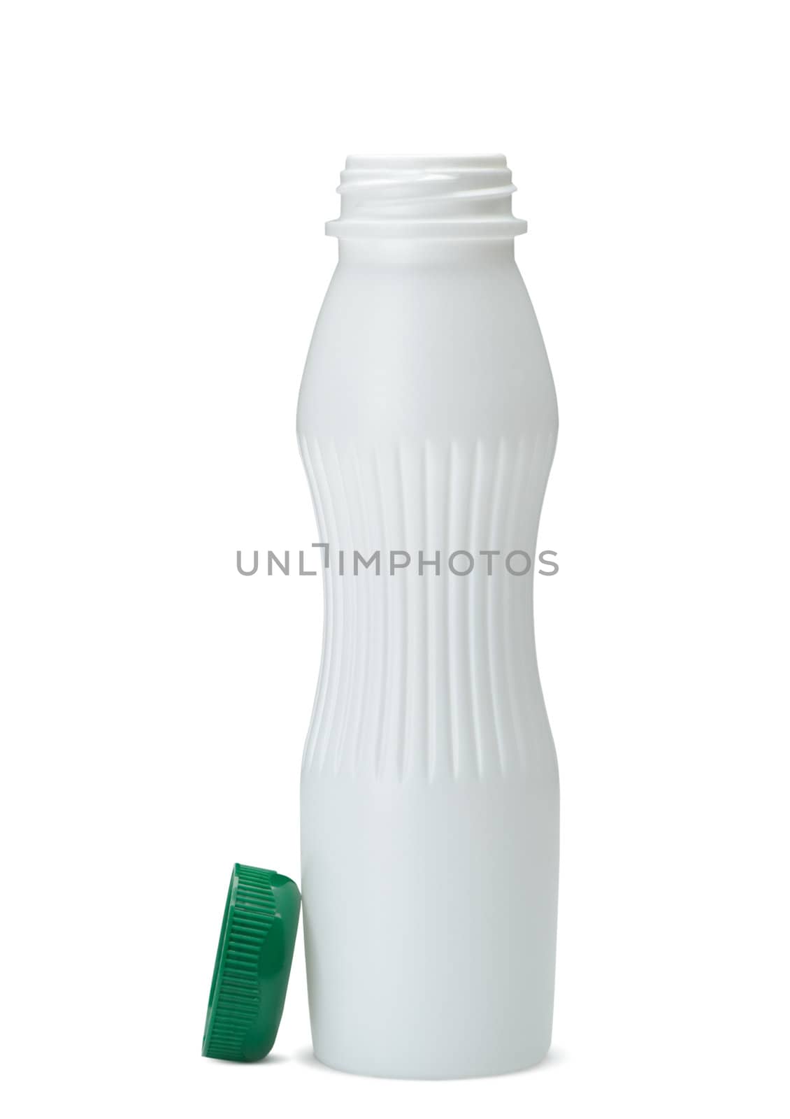 White plastic bottle. It is isolated on a white background