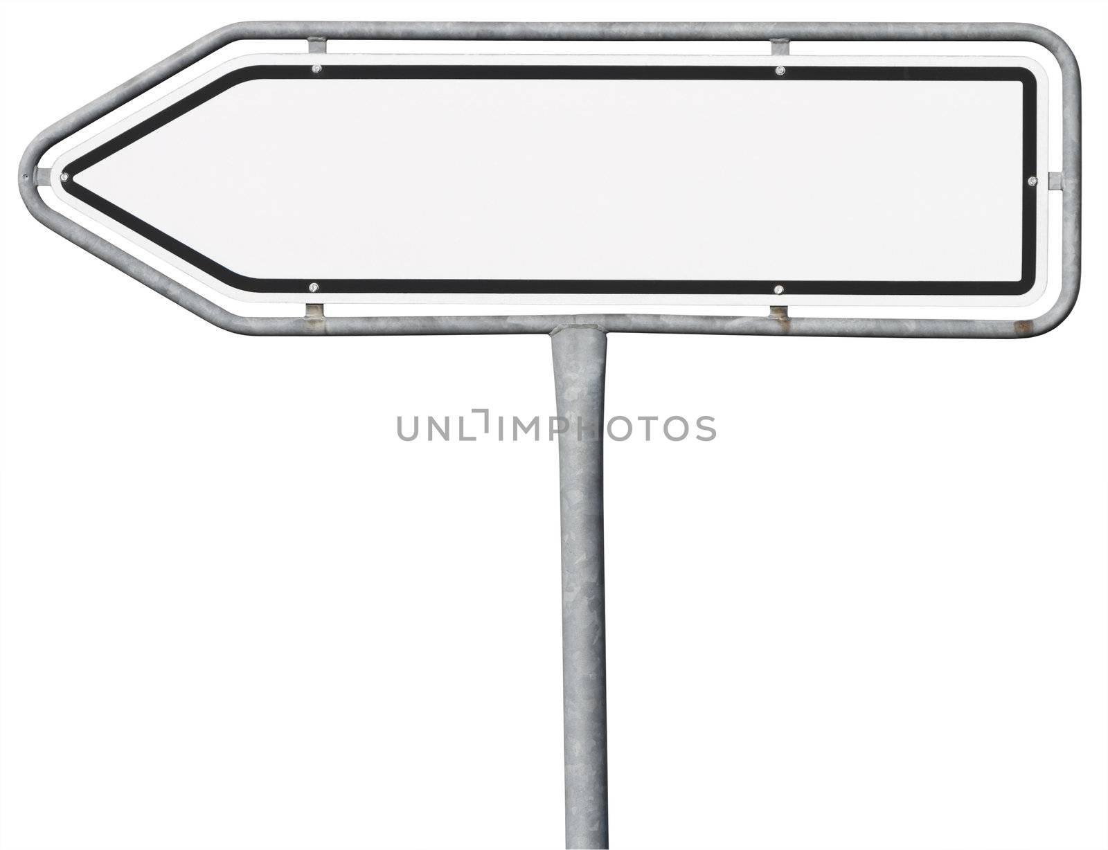 direction sign in arrow shape with copy space and clipping path