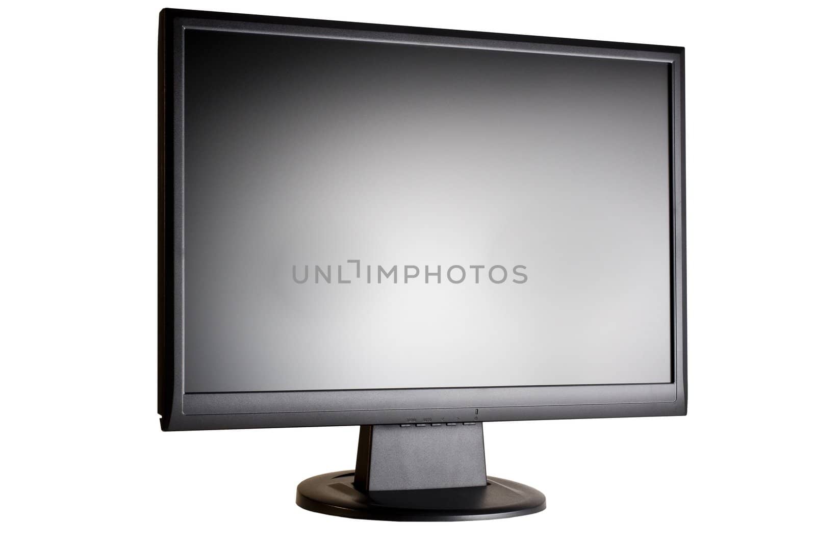 Black Display from nearly front with clipping path