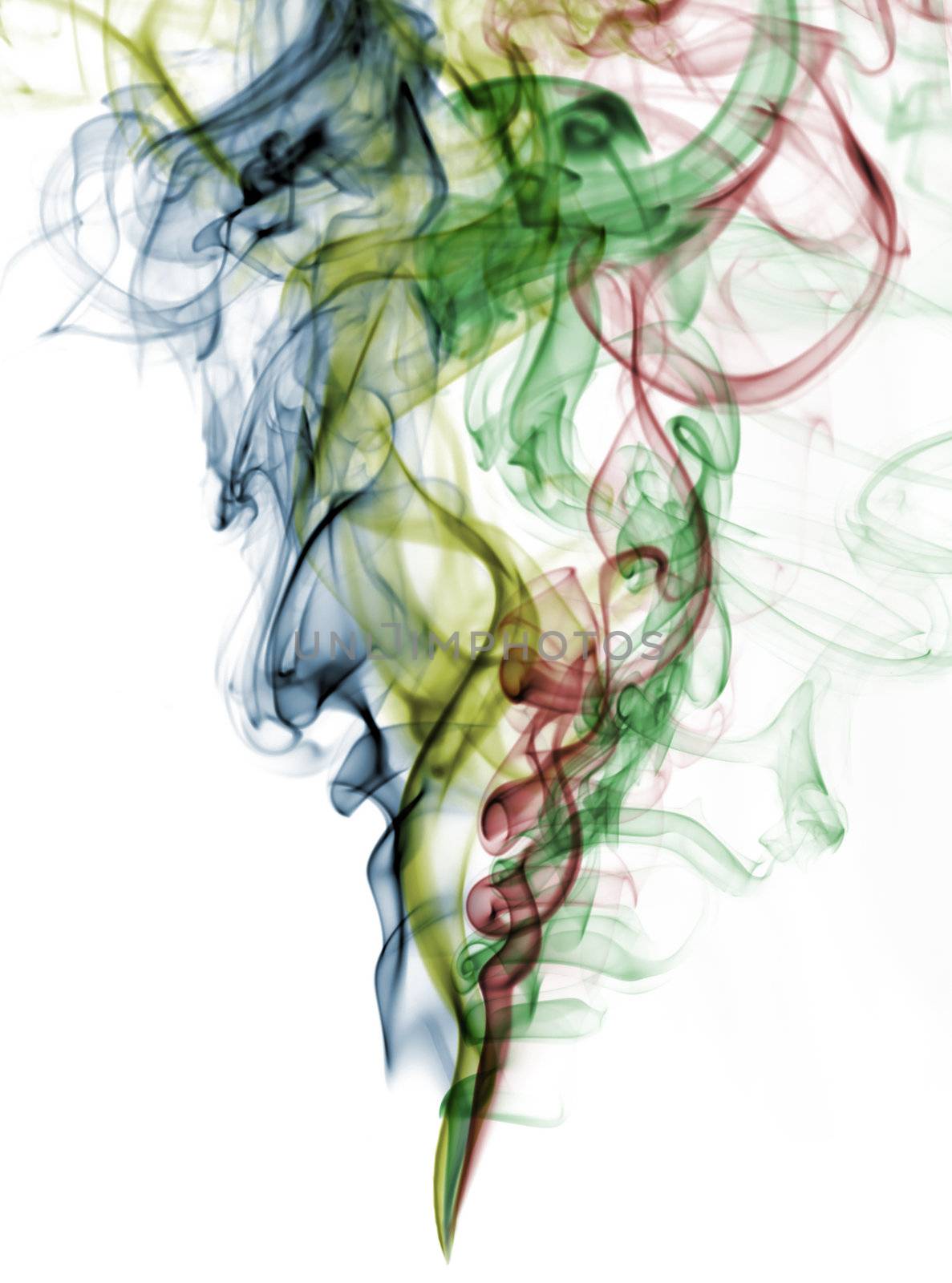 abstract color smoke from white background . The abstract image of a smoke on a white background