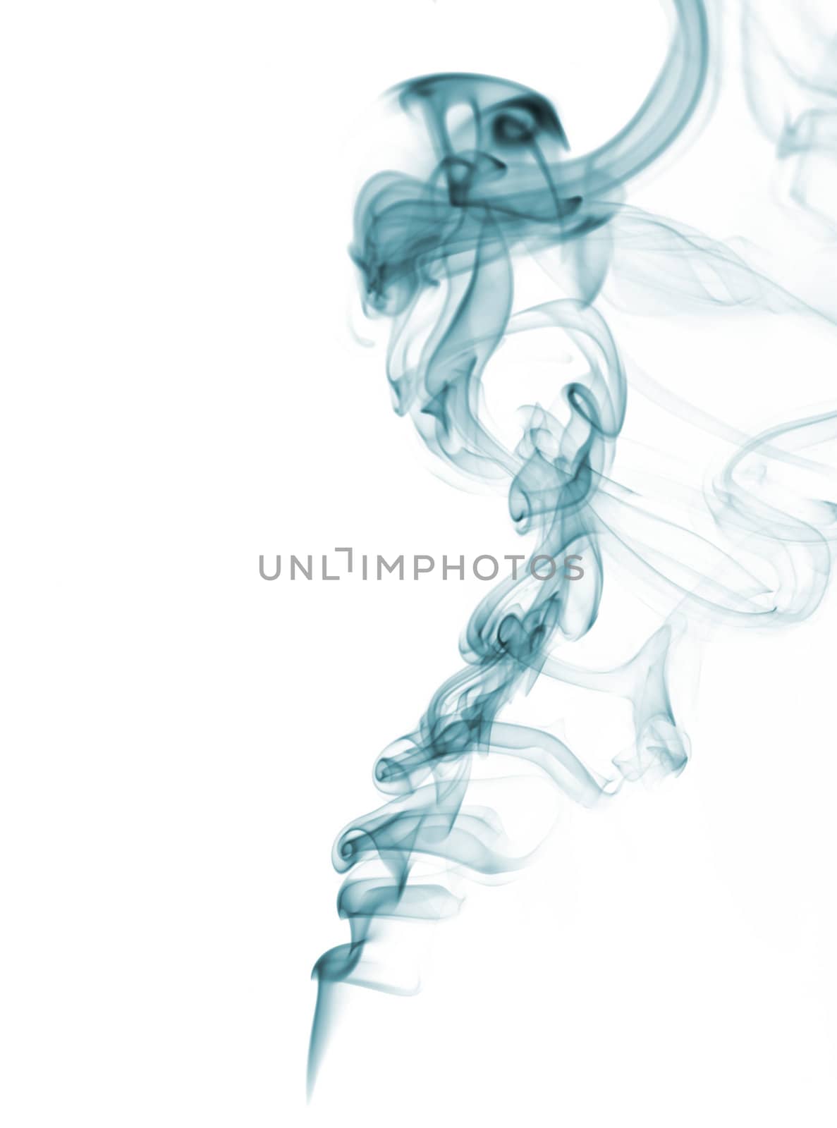 blue smoke from white background . The abstract image of a smoke on a white background