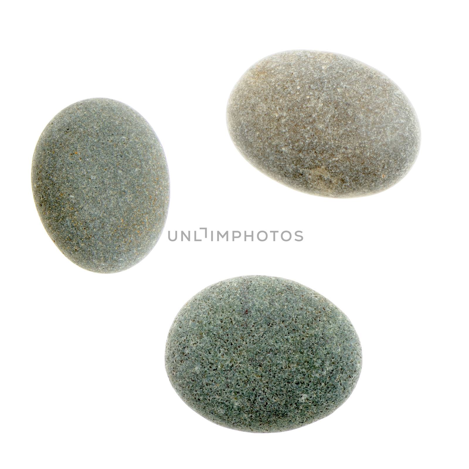 Pebble. Sea stones isolated on a white background