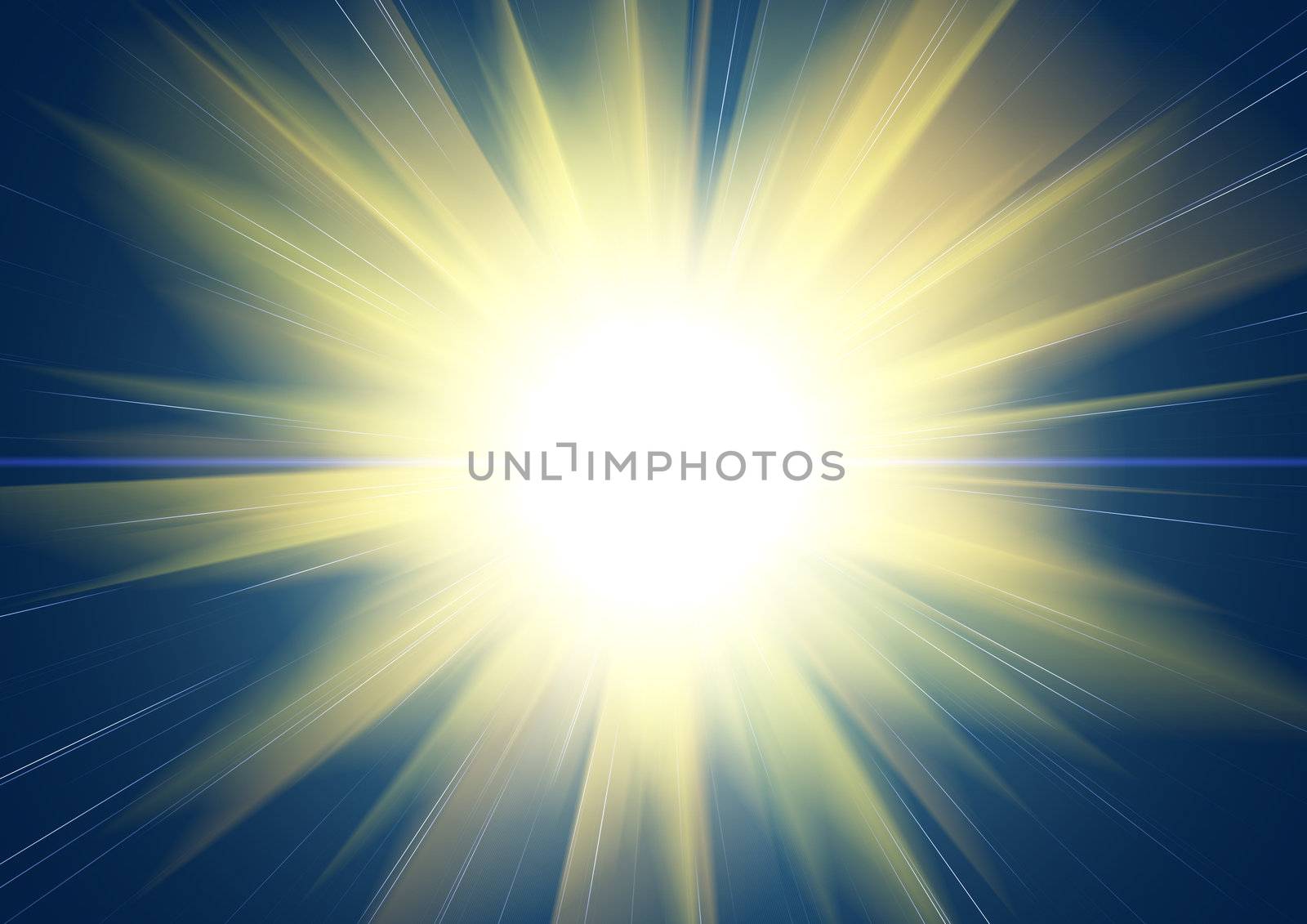 Explosion. The abstract image of color beams missing from an epicentre of explosion