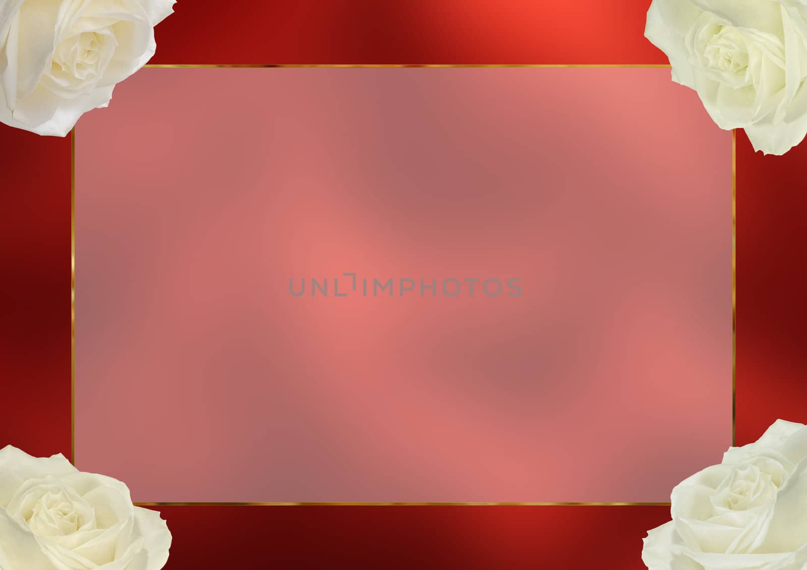 Romantic background. A framework with elements of the flower, chrome, washed away satin under a photo