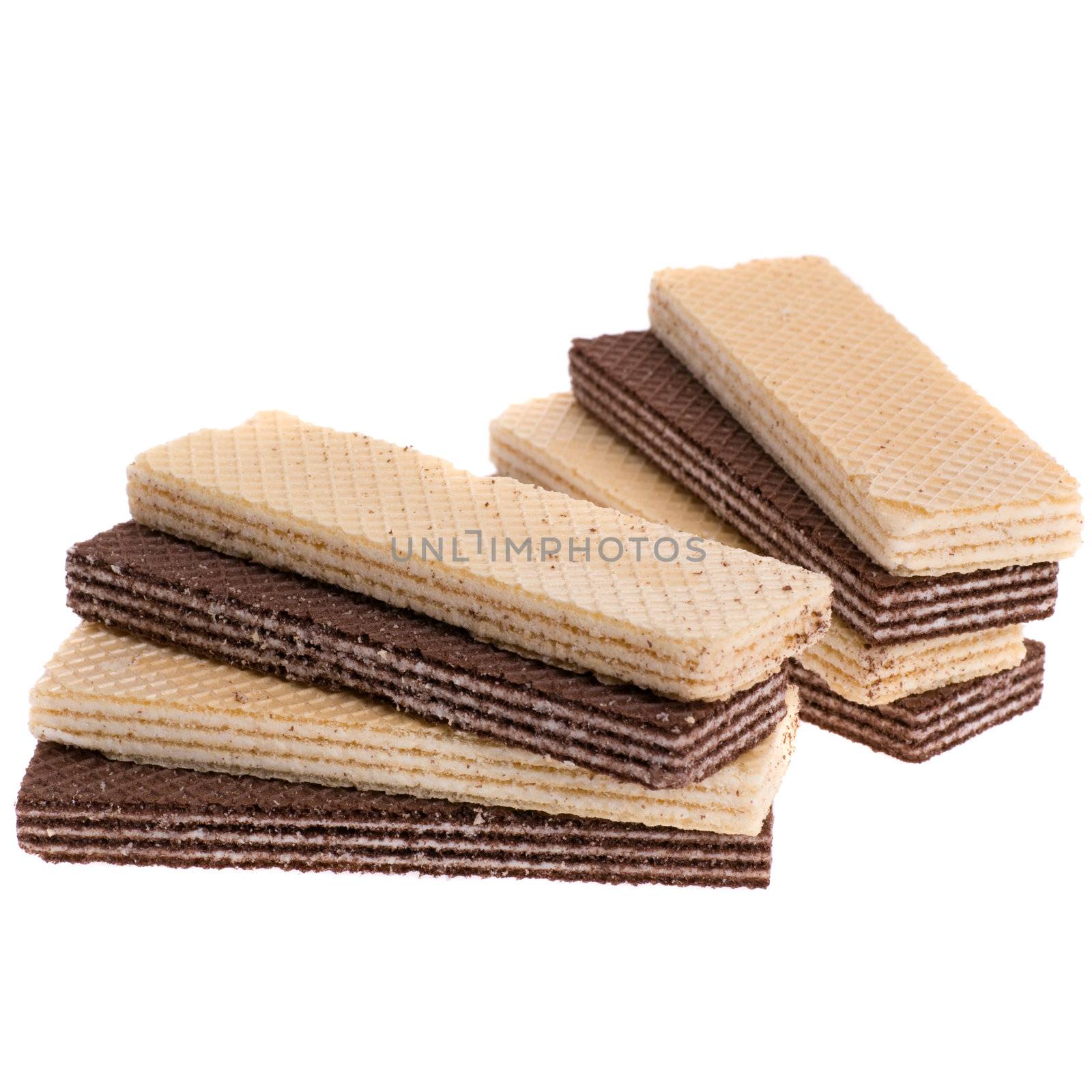 Wafers.Sweet product chocolate and vanilla wafers