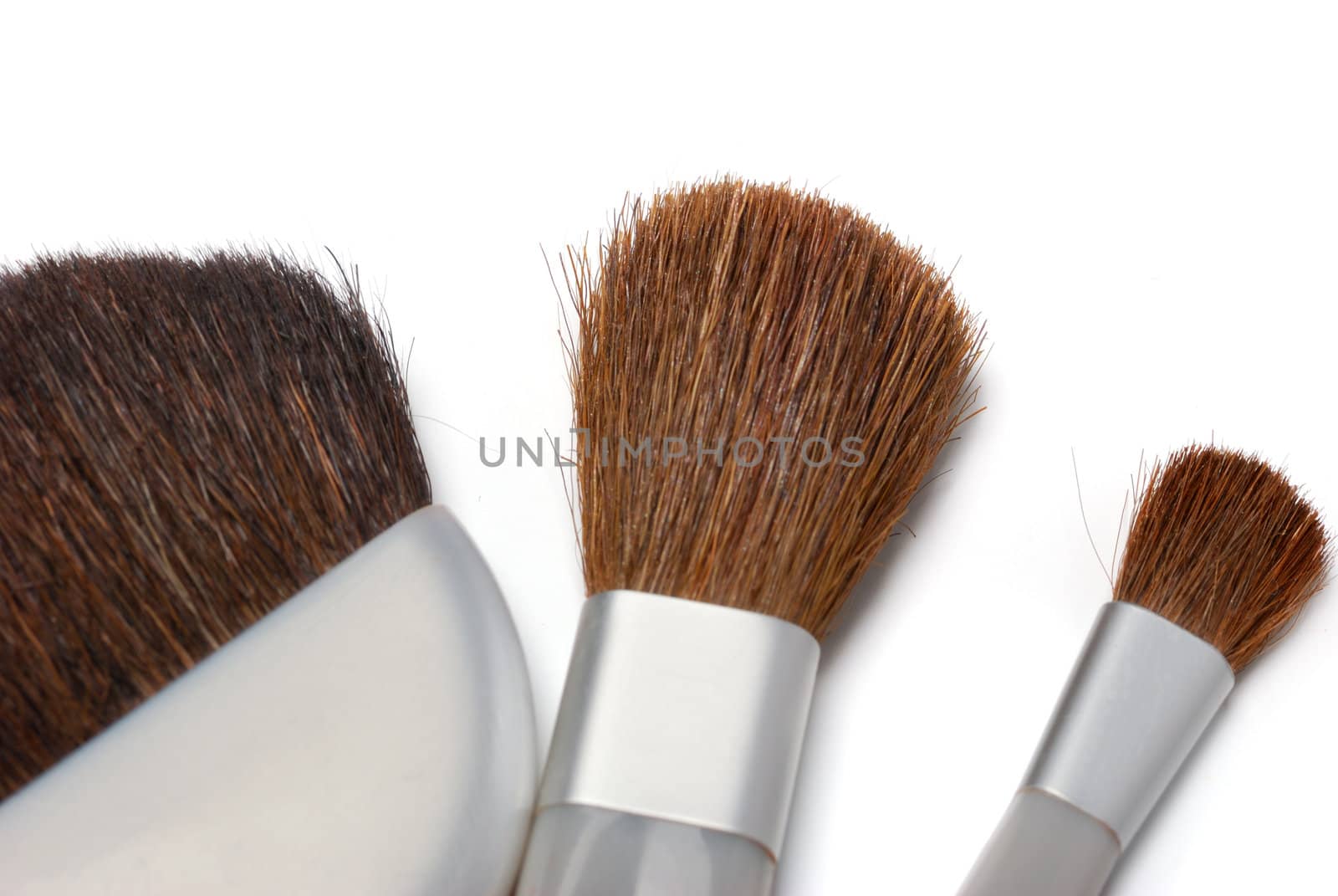 Cosmetic brushes. A set of subjects for care of a leather of the person