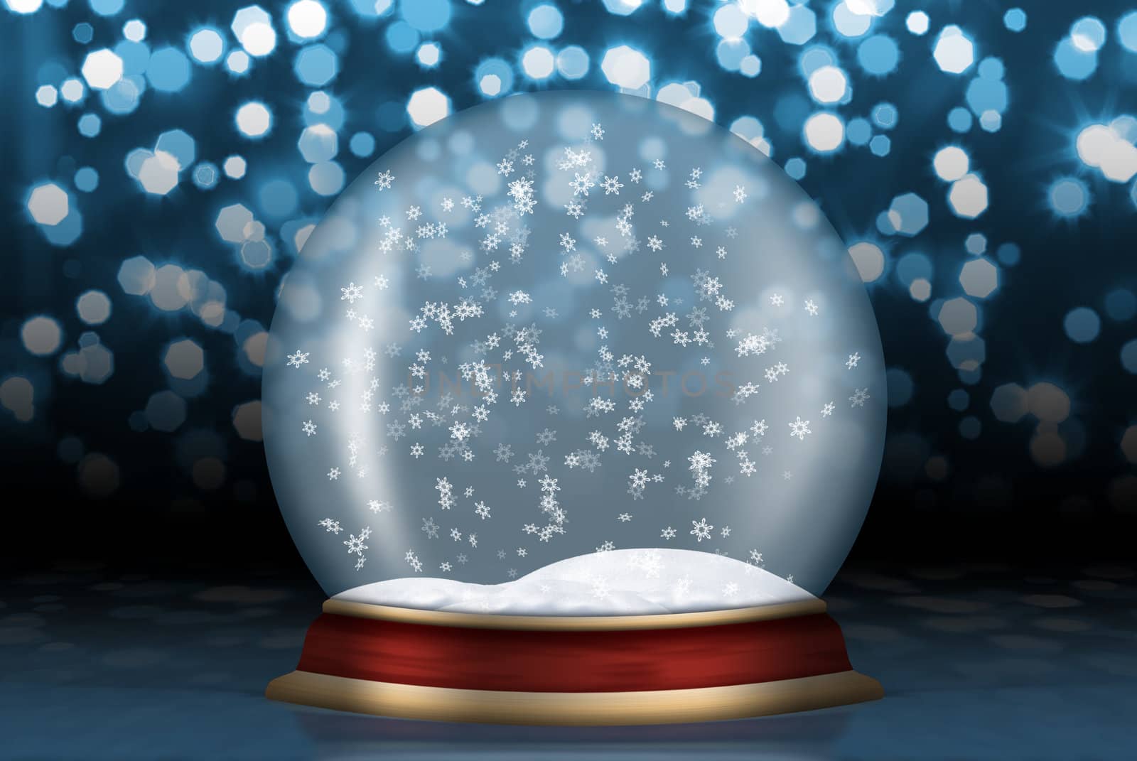 Glass sphere. Christmas scenery created by means of computer technology