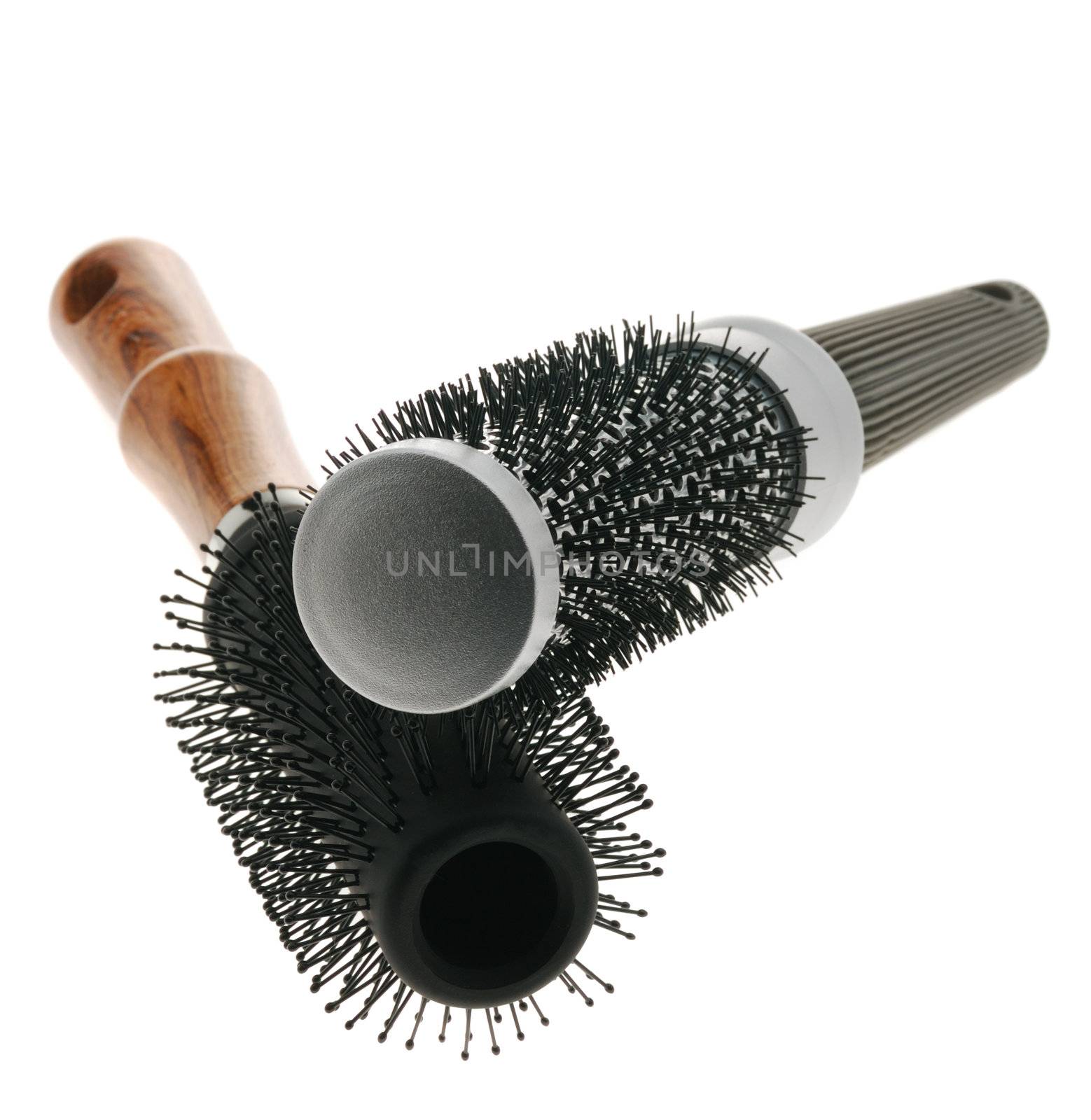 Hairbrush. The device isolated on a white background for combing