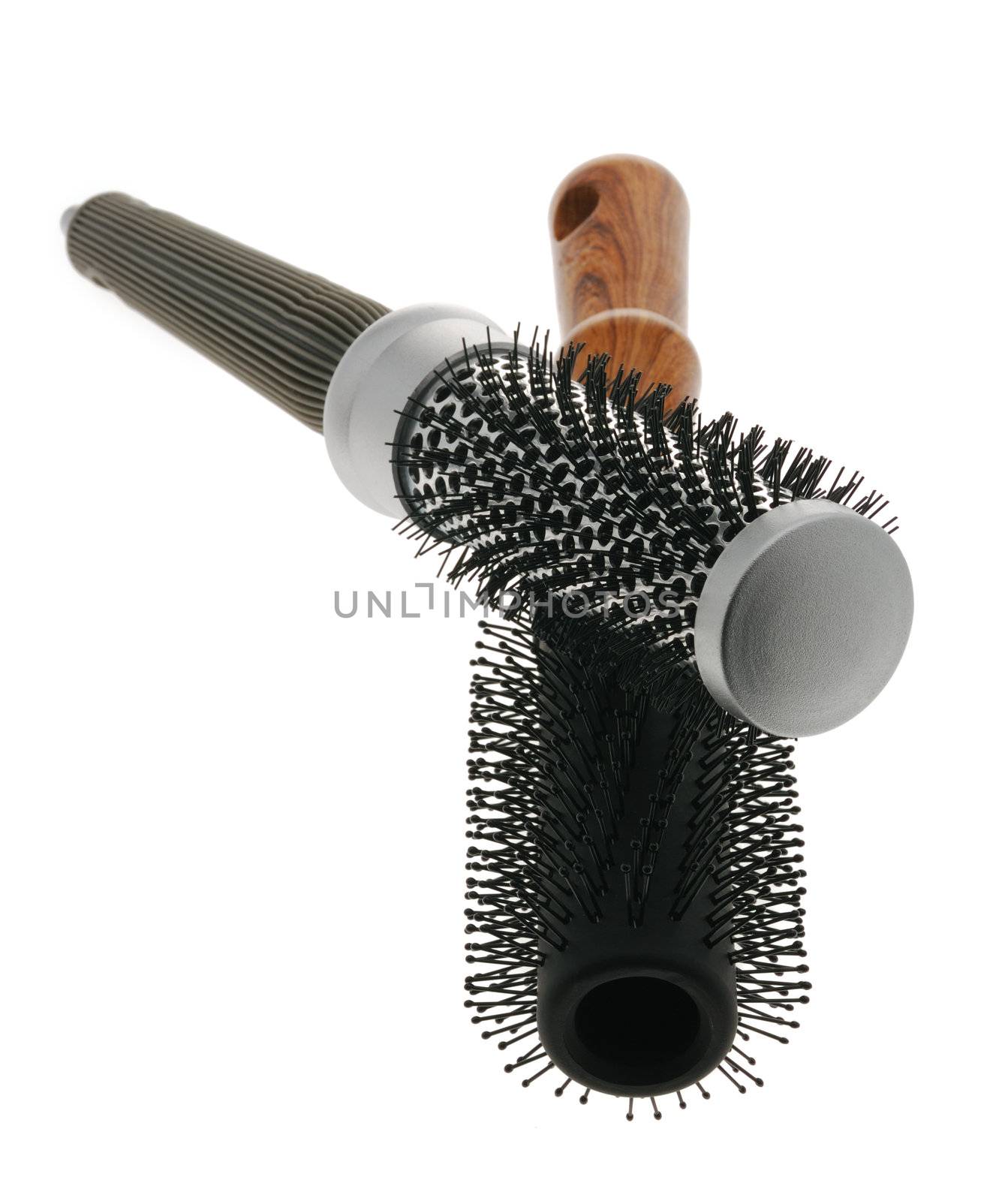 Hairbrush. The device isolated on a white background for combing