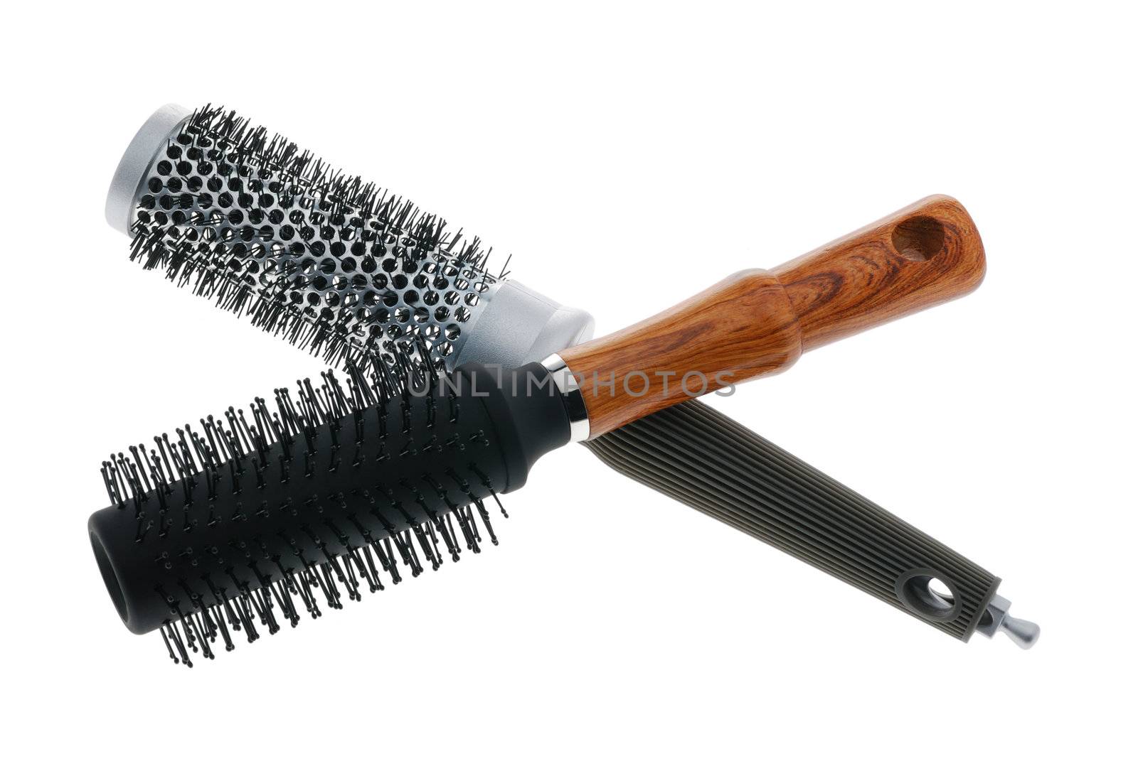 Hairbrush. The device isolated on a white background for combing