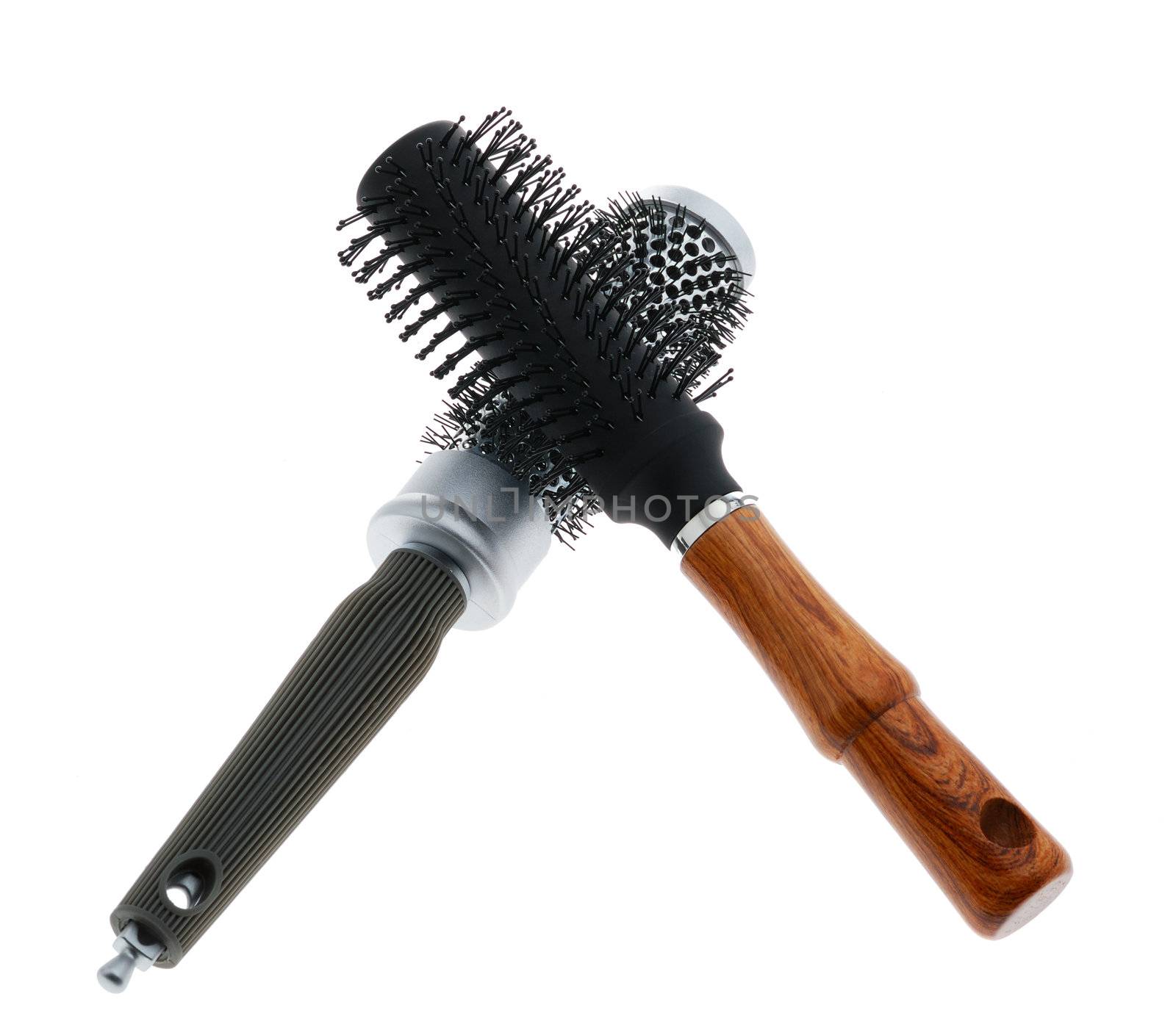 Hairbrush. The device isolated on a white background for combing