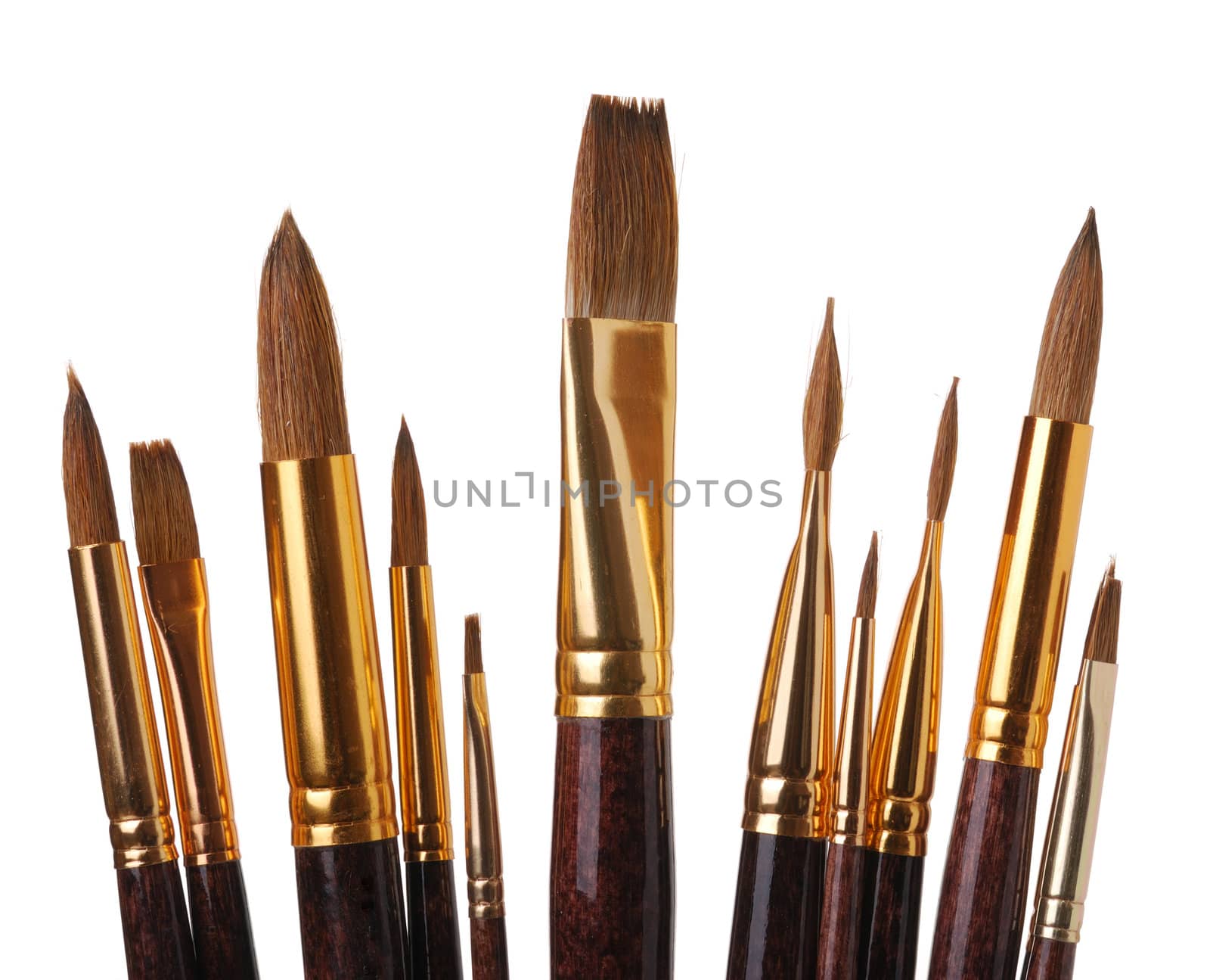 Paintbrush. Brushes for drawing. It is isolated on a white background