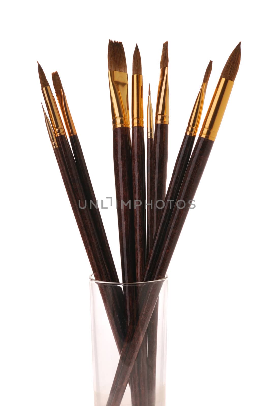 Paintbrush. Brushes for drawing. It is isolated on a white background