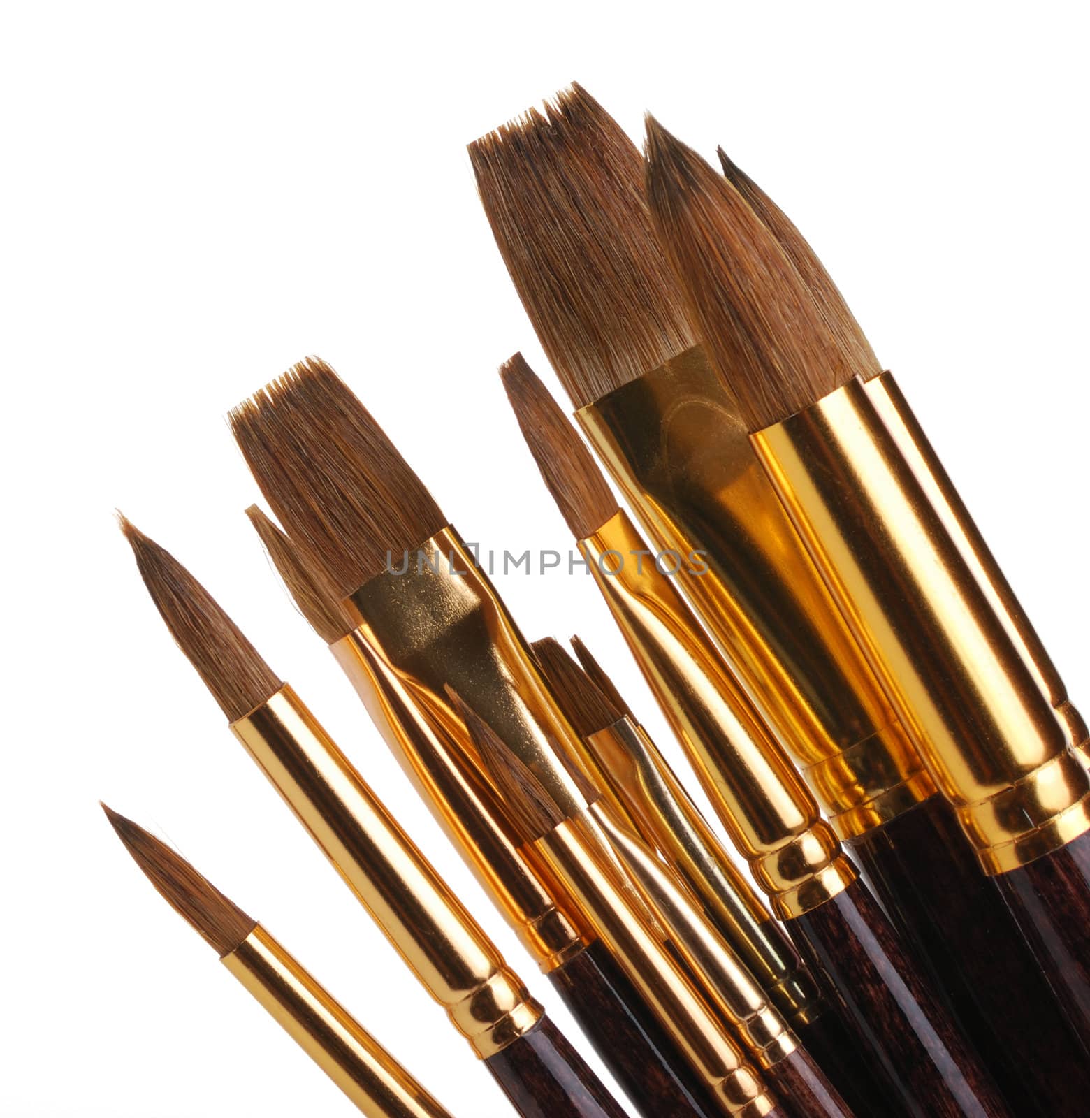 Paintbrush. Brushes for drawing. It is isolated on a white background