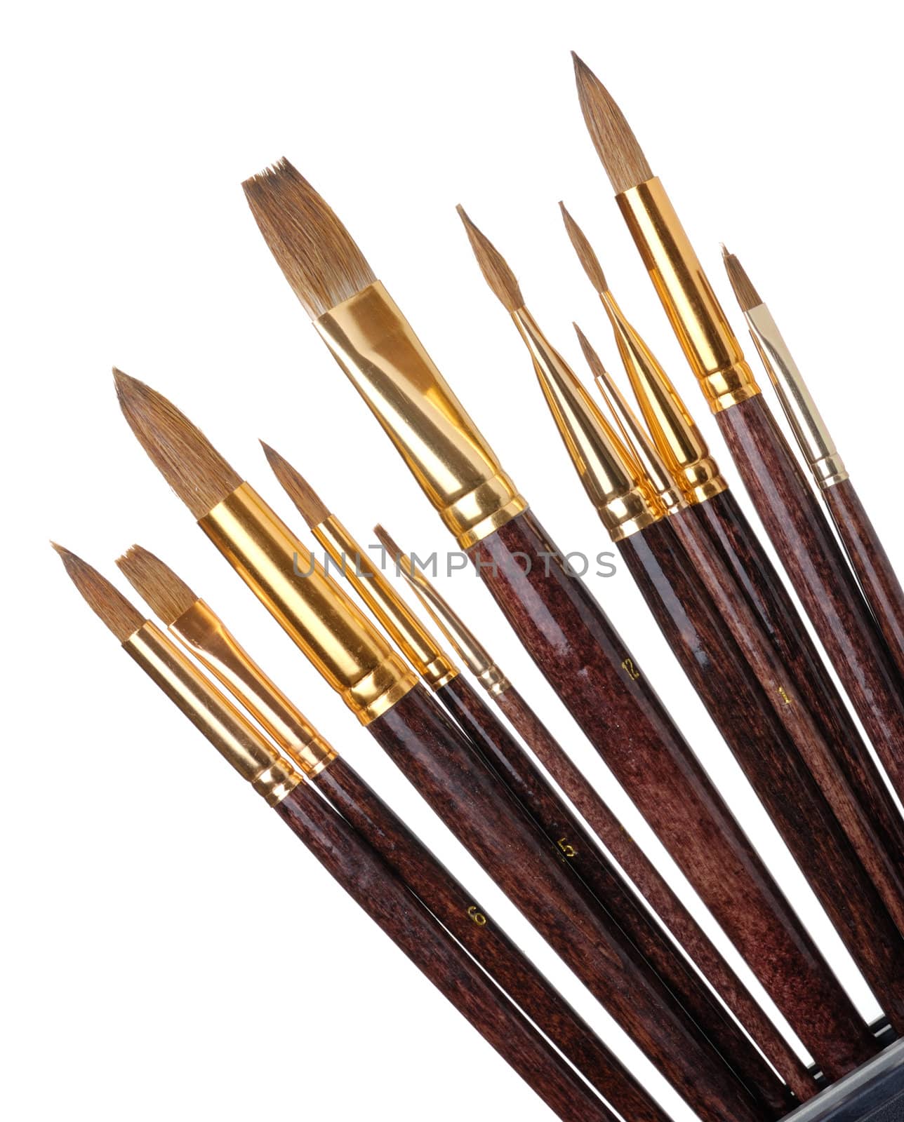 Paintbrush. Brushes for drawing. It is isolated on a white background