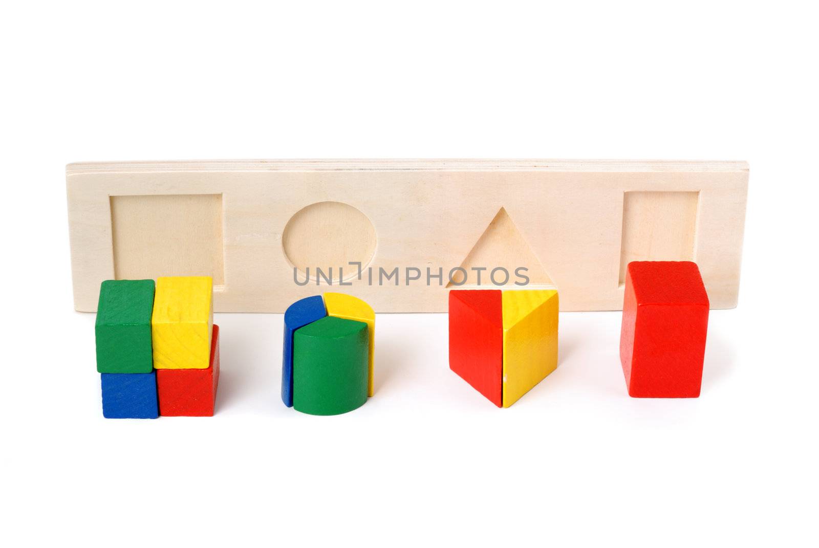 Logic toy. For children of preschool age. It is isolated on a white background