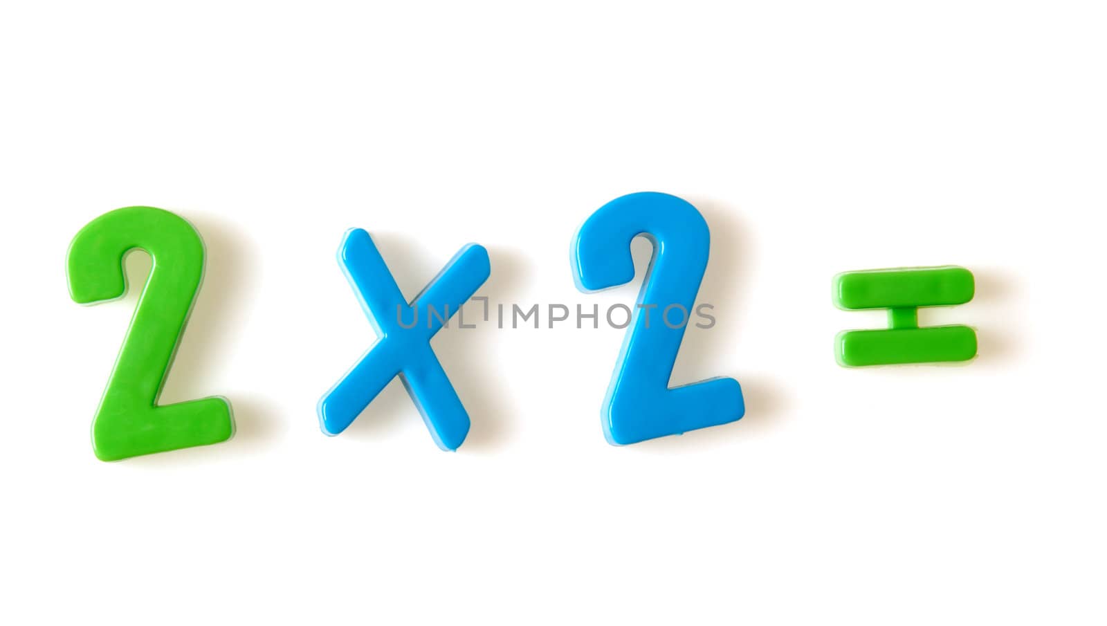 Two multiply on two . The image of the various figures, isolated on a white background