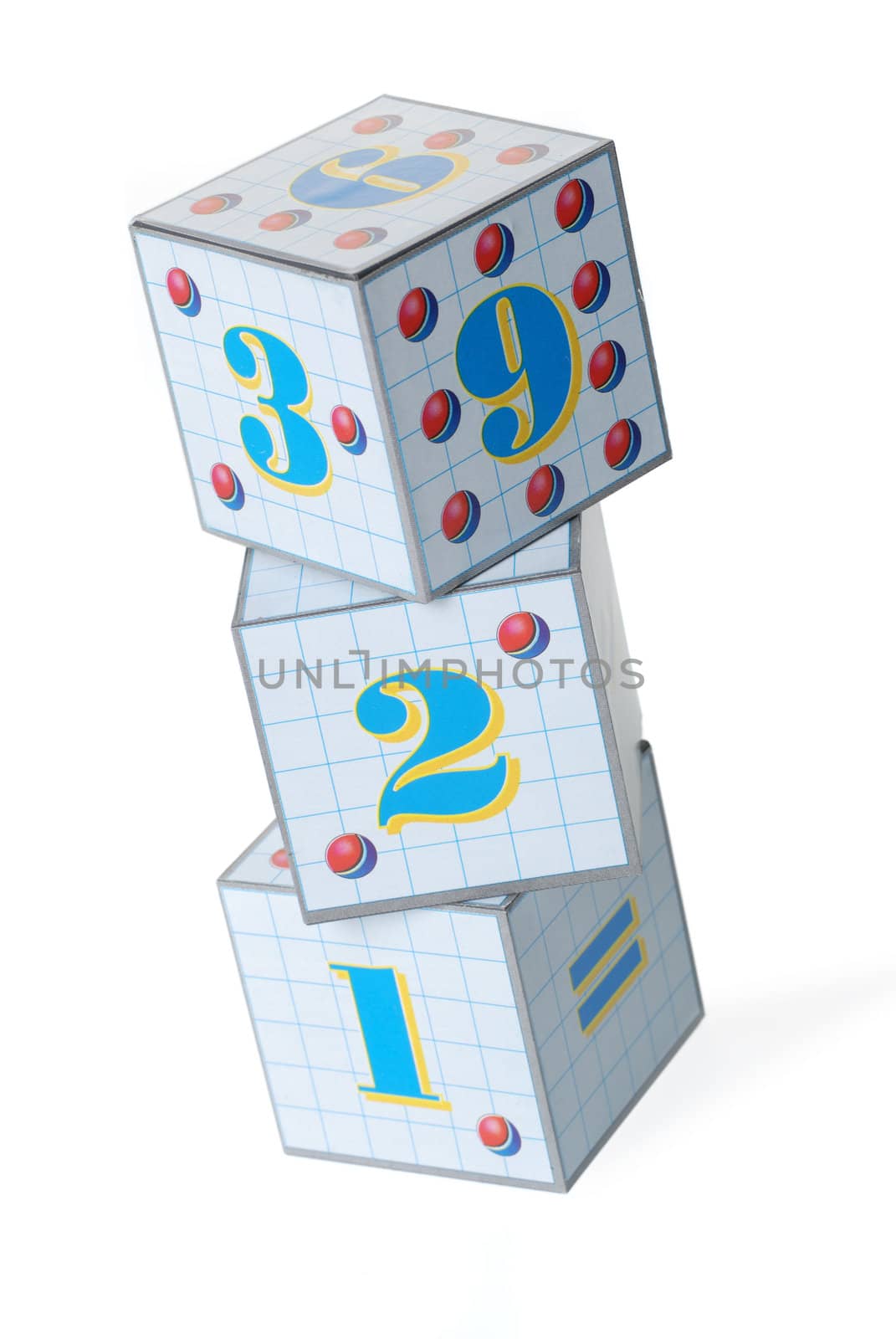 Figures on cubes. The image of the various figures, isolated on a white background