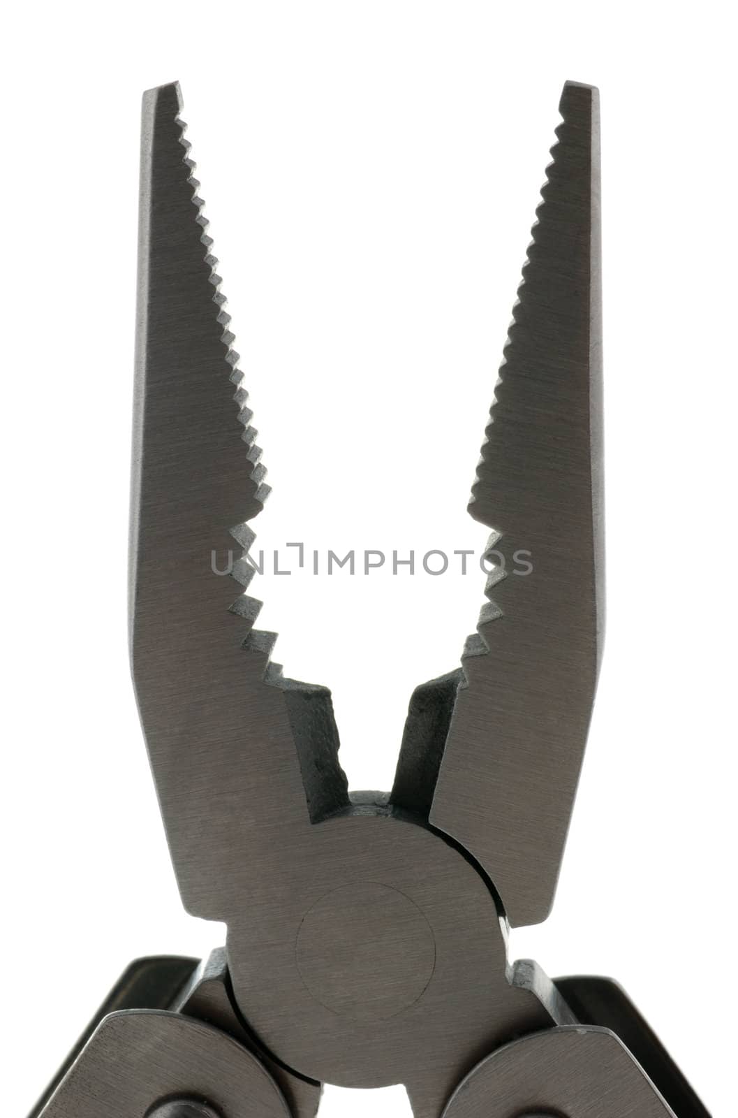 pliers. The manual tool from the chromeplated steel, isolated on a white background