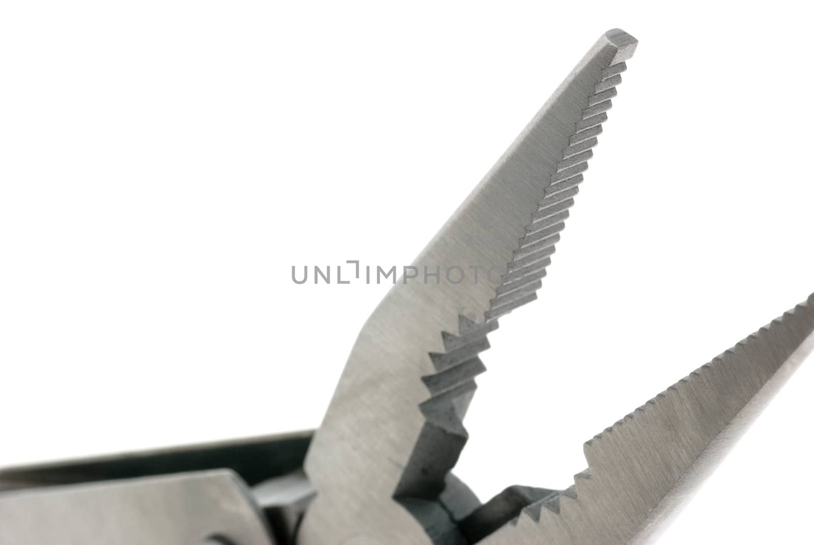 pliers. The manual tool from the chromeplated steel, isolated on a white background