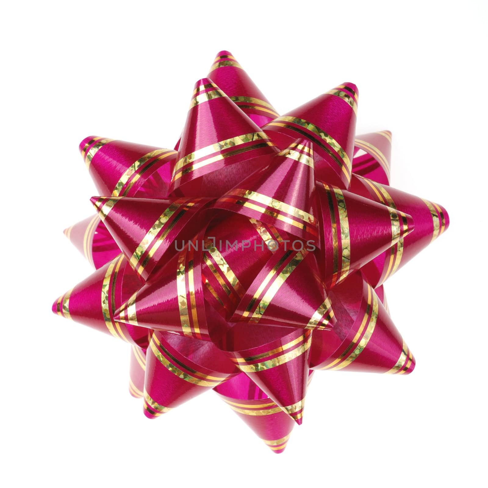 Decorative ornament from tapes - red. The details of ornaments isolated on a white background