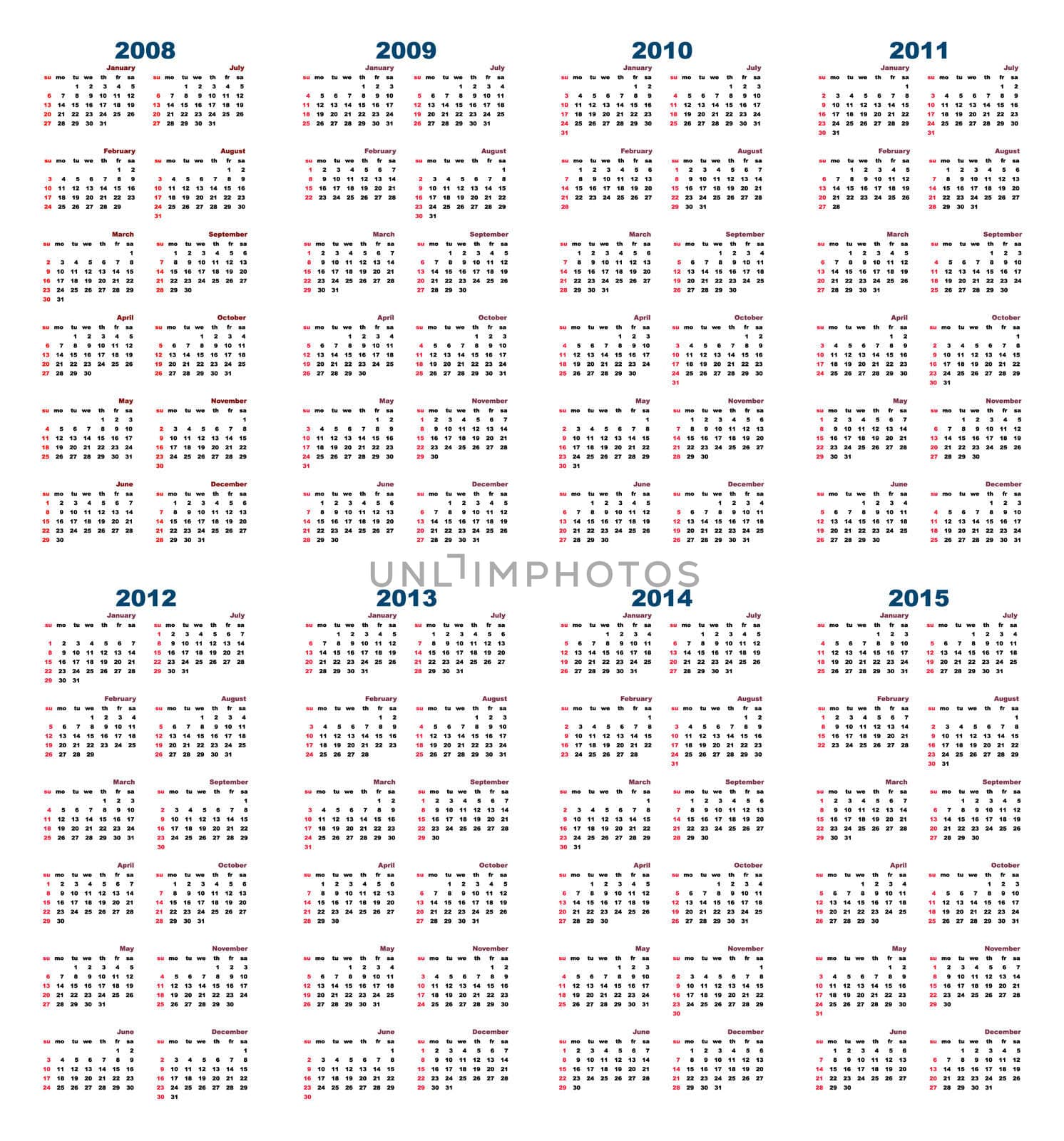 Calendar 2008-2015 by galdzer